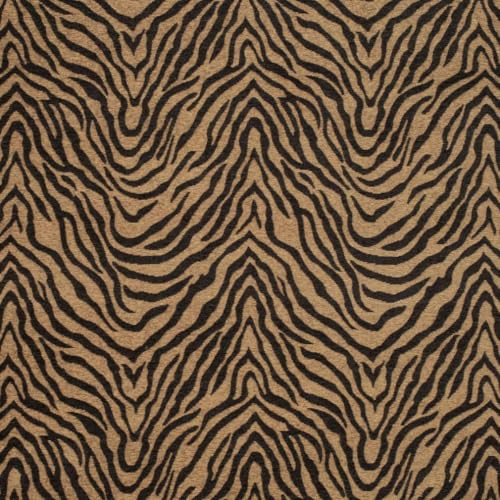 Gold & Black Animal Print Chenille Upholstery Fabric