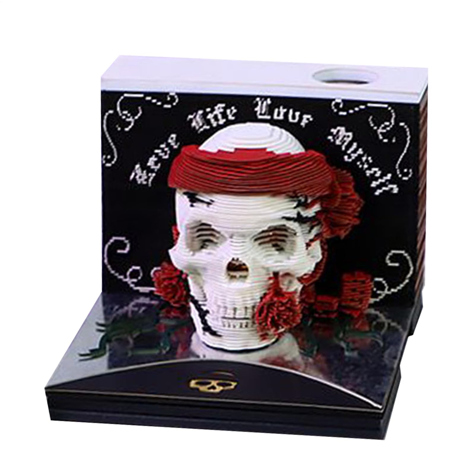 3D Tischkalender 3D Memo Block Abreißkalender Halloween Schädel