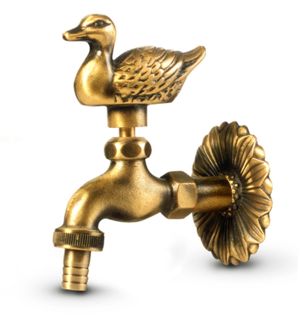 Anzapack 851902F - Grifo "Pato" Para Jardin Laton Bronceado