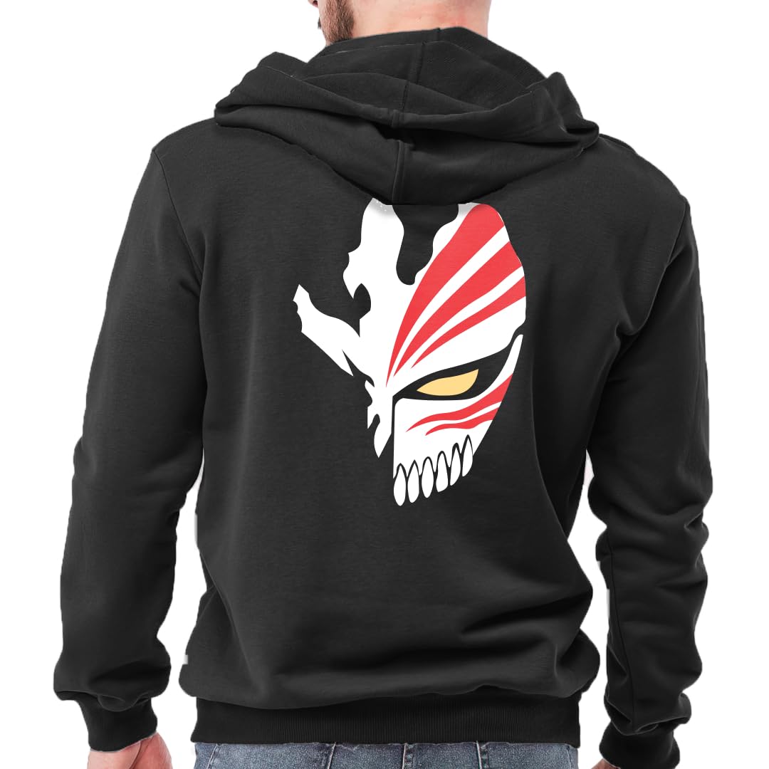 dudeme Bleach Hollow Mask Ichigo Kurosaki Unisex Unisex Anime Hoodie for Men & Women 100% Cotton Naruto, Jujutsu Kaisen, Goku, Gojo, Bleach Anime Printed Hoodies-picture-23