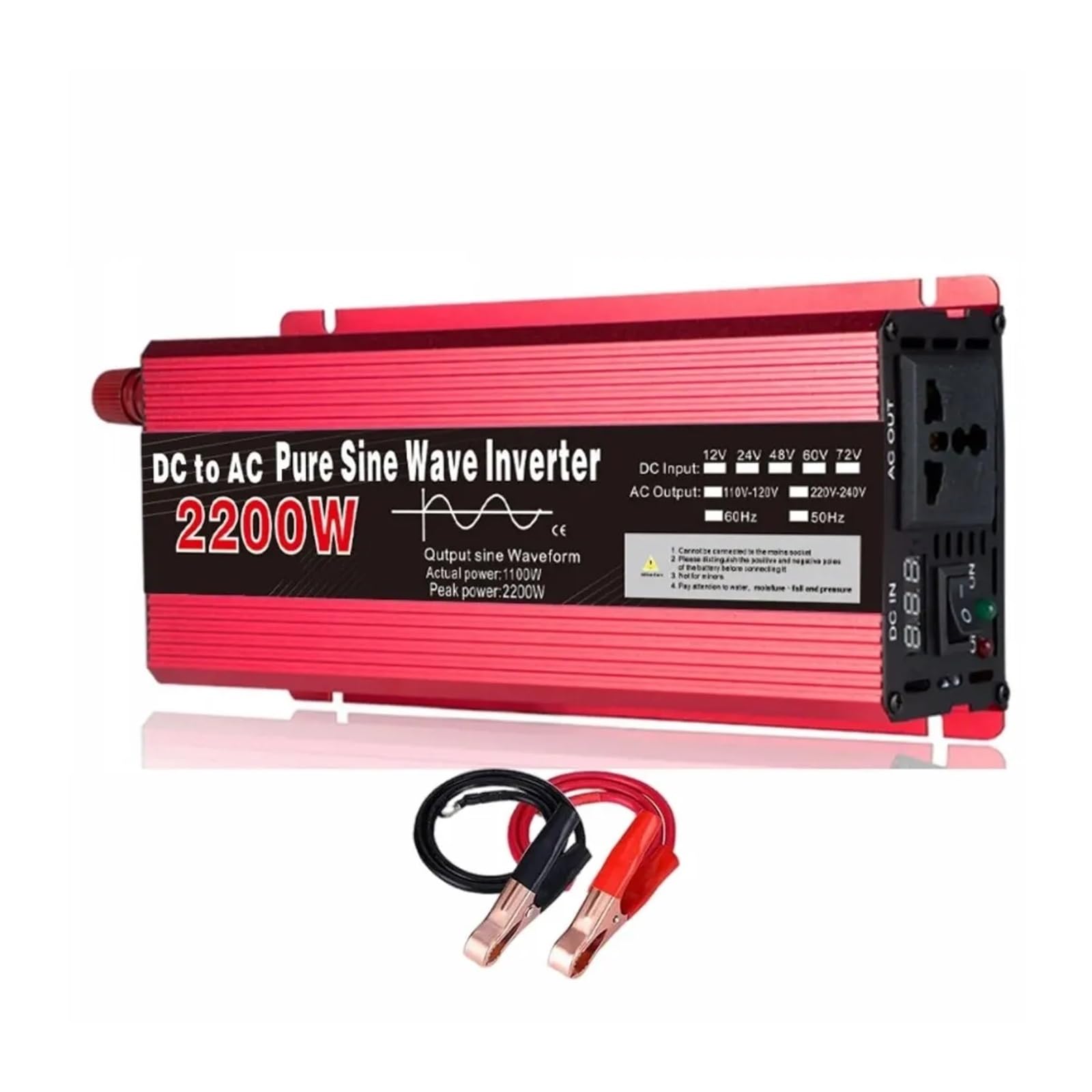 PWANUIGTE Inverter 12v 220v Pure Sine Wave 1000W 1600W 2200W 3000W DC to AC 220V Portable Power Supply Converter Car Solar