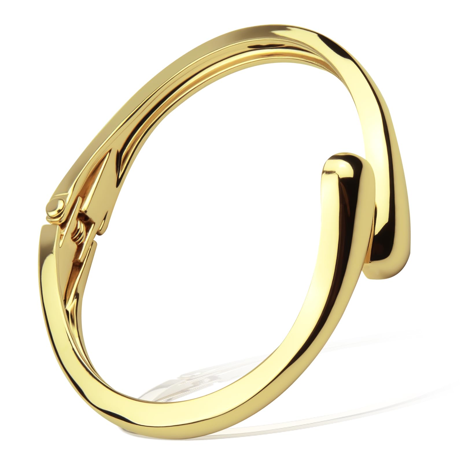 Chunky Gold Bangle Bracelets for Women, Gold Polished Thick Waterdrop Bangle Trendy Hinged Cuff Open Wide Chunky Bracelet Irregular Minimalist Cuff Jewelry Gifts, Dainty 14k Gold Plated Accessories