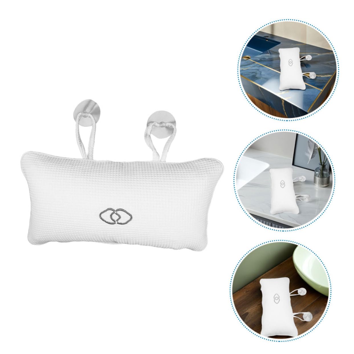 Gatuida 3 Pezzi Cuscini da Bagno Ergonomici con Ventose Antiscivolo Poggiatesta Gonfiabile per Vasca da Bagno Profonda Supporto Collo Comfort per Casa Spa e Hotel Accessori Vasca