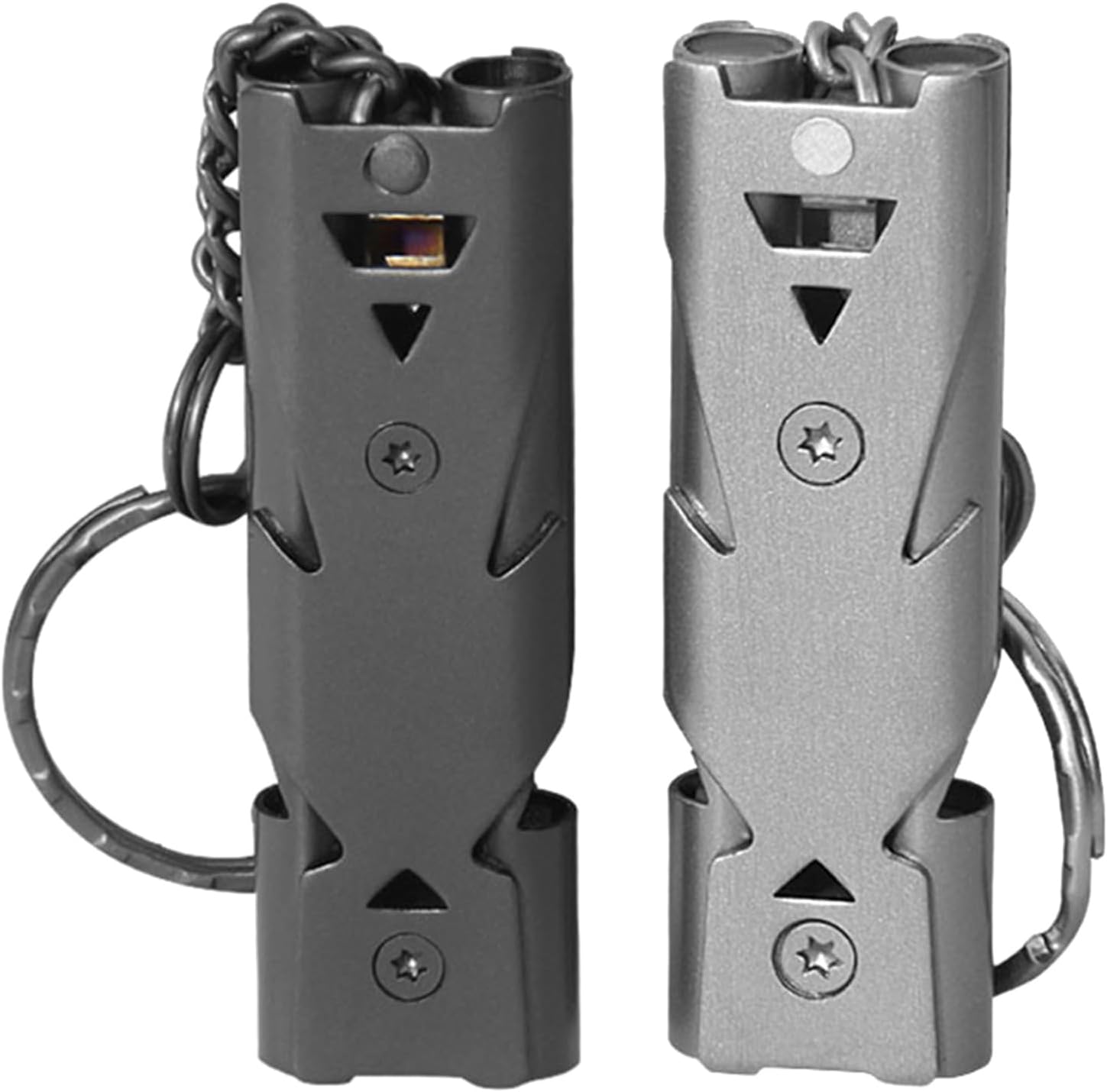 2-Pack Stainless Steel Whistles for Camping, Hiking, and Sports 2-Pack Stainless Steel Whistles for Camping, Hiking, and Sports