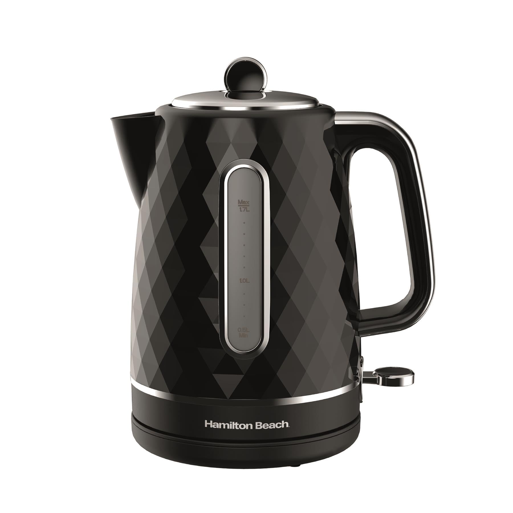 AcsaCi Black Diamond Design With Silver Accents Kettle | WhichOne - View #3