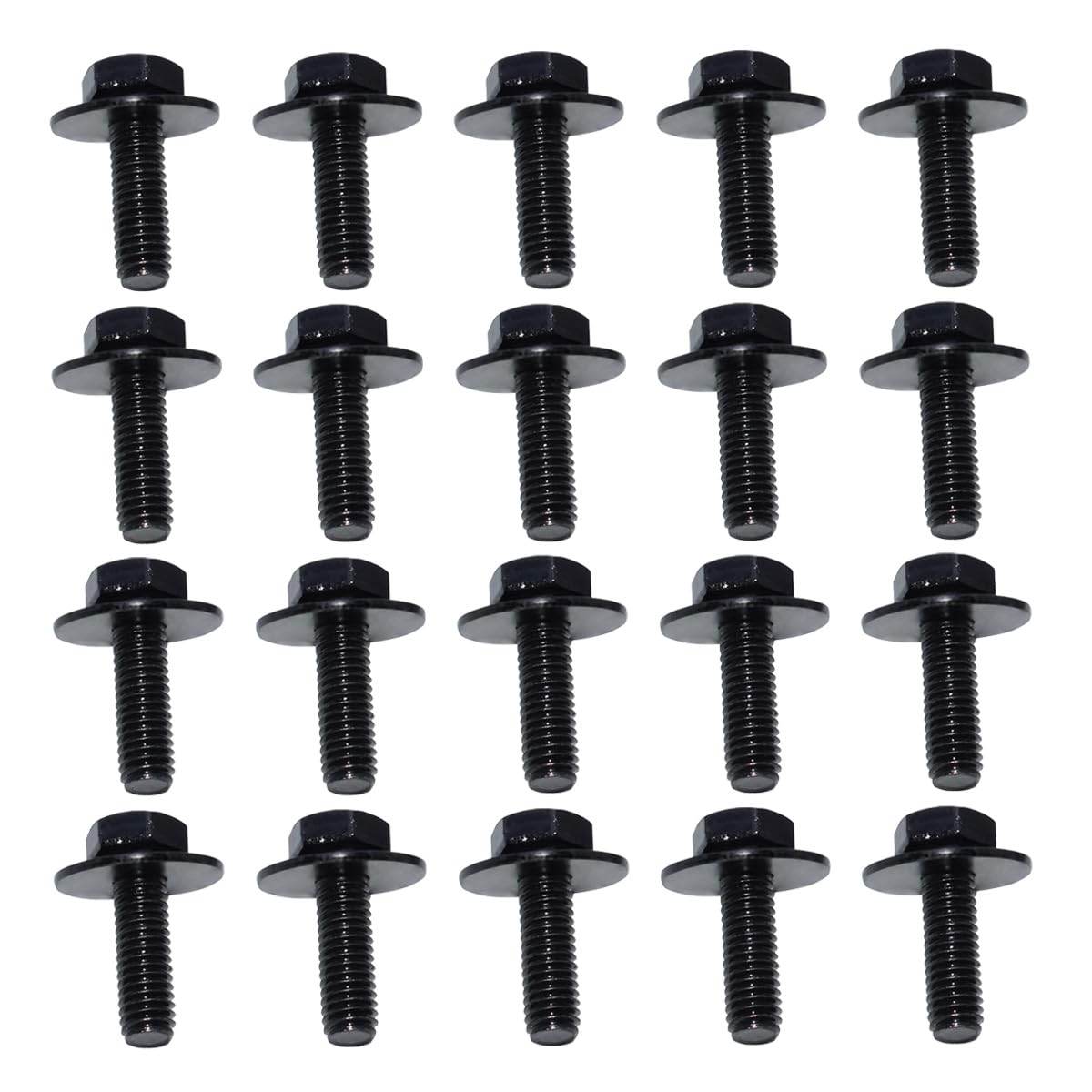 Pernos universales M6 de cabeza hexagonal para defensas de parachoques de coche, tornillos SEMS 7