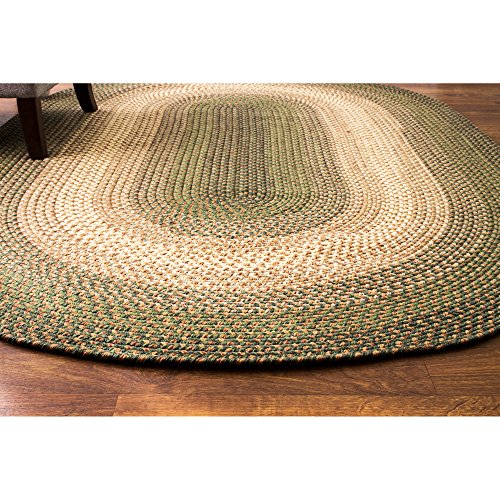 Super Area Rugs Hartford Braided Rug Made In Usa, Herb Garden,5' X 8' Oval #TOP4