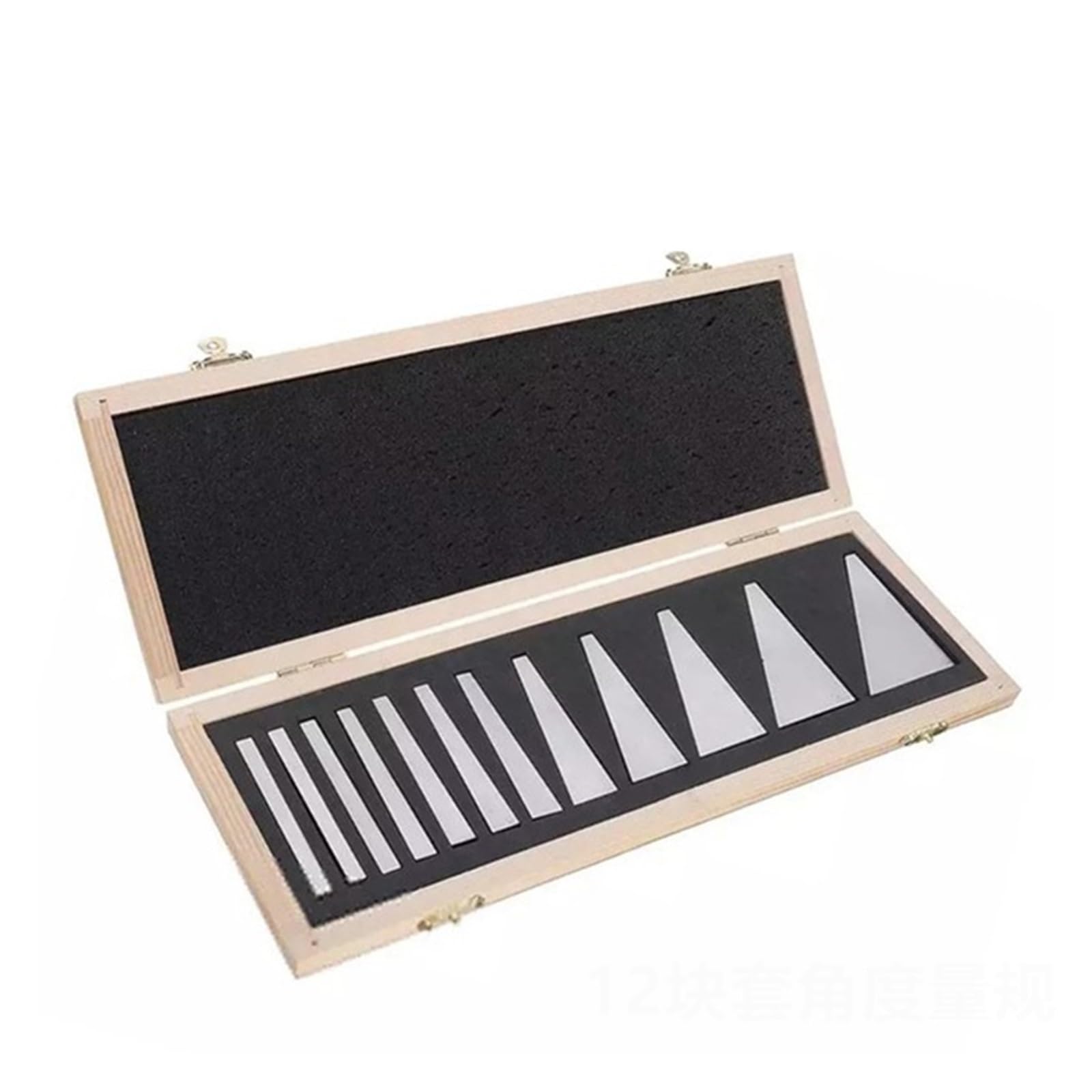 Gauge Block 2/10/12/17Pcs 30/45/60/90 Degree Precision Machinist Measurement Tool Angle Block Ruler Inch Metric Triangle Metal(12PCS)