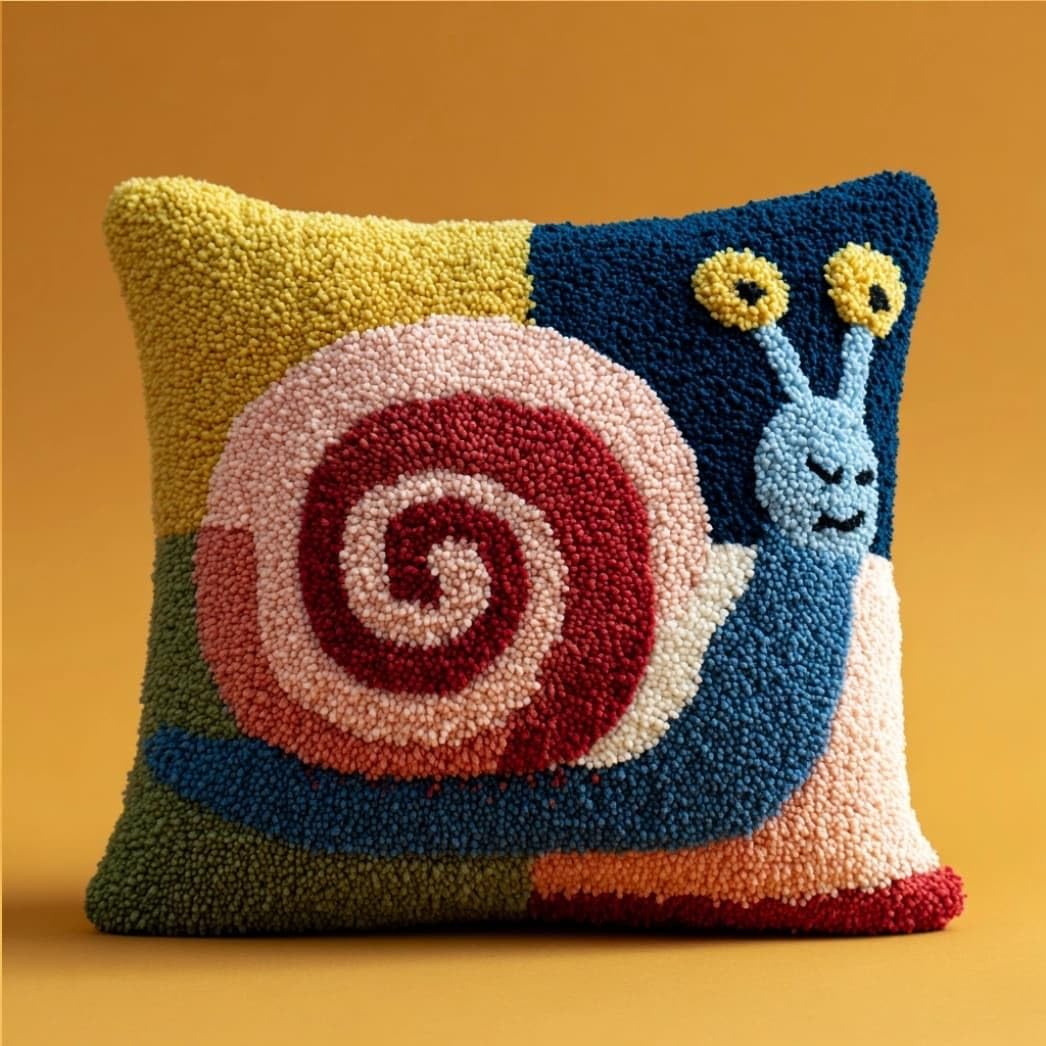 Taxpy Latch Hook Cushion Kits Snail 17X17 Inch