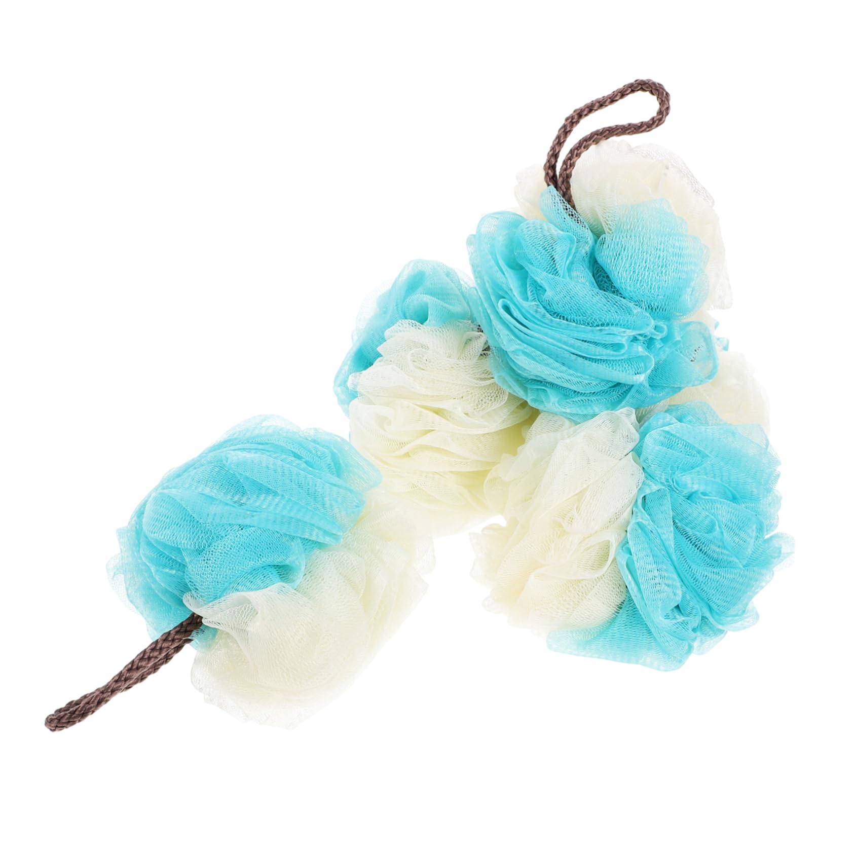 FRCOLOR 5Pcs Exfoliating Body Wash Sponge Dual Color Shower Loofah for Adults for Deep Cleansing and Skin Care