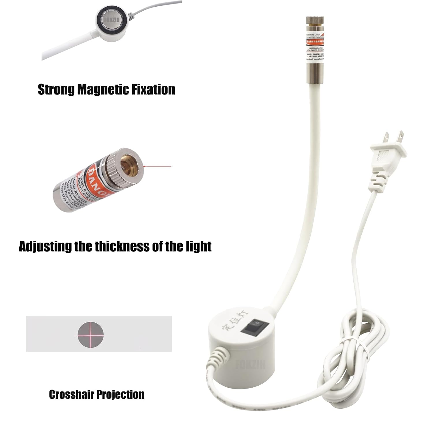 Sewing Light, Magnetic Positioning Quilting Light for Sewing Machine, Adjustable Beam Width, Point/Line/Cross Three Modes, Sewing Quilting Aid Vision Guide Tools (Line, Plug-Type)