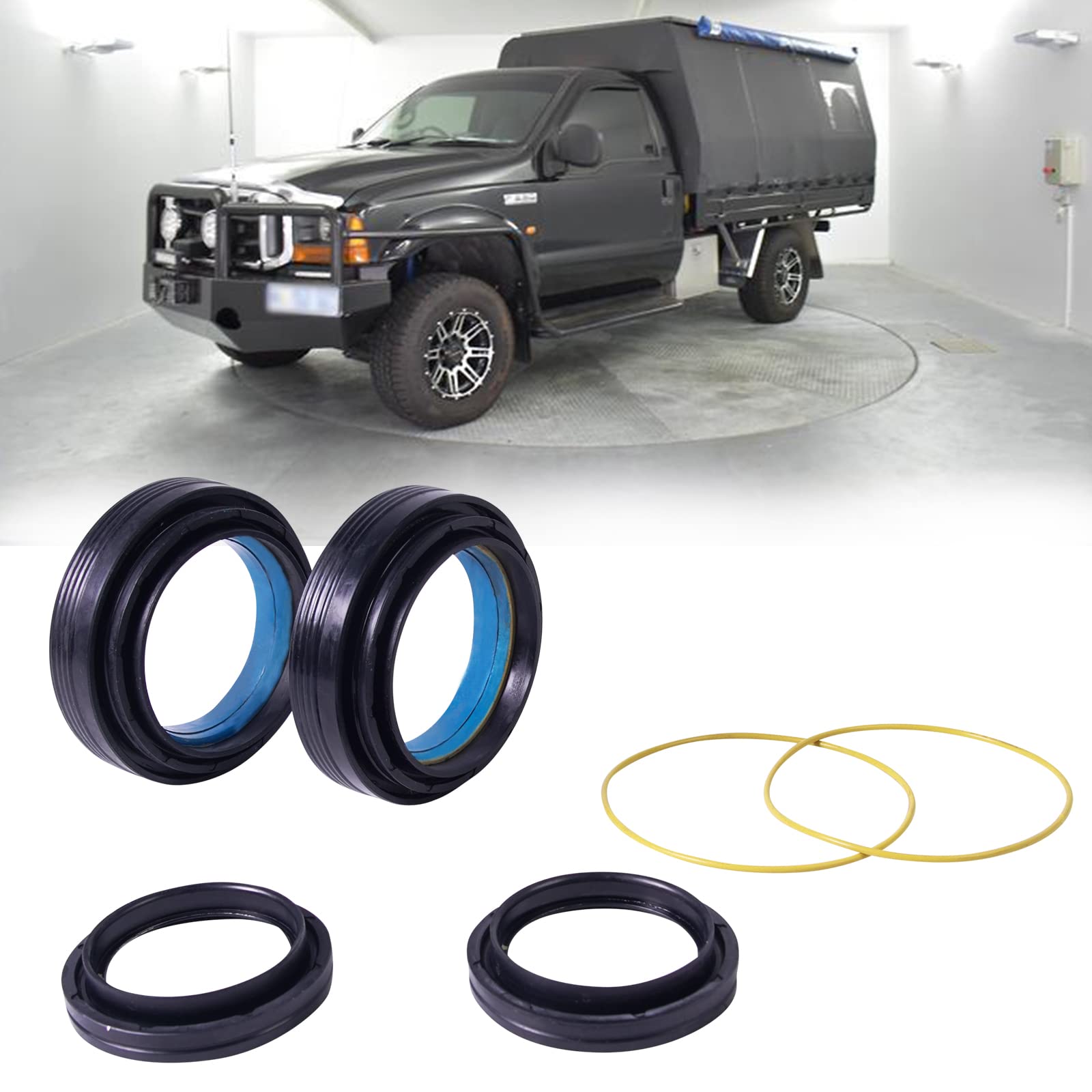 MIKODAFront Axle Seal, Front Knuckle Tube Seal Kit Compatible with Ford Super Duty F250 F350 F450 F550 Excursion Dana 50 60 1998-2004 Replace 50491 50381 41784-2