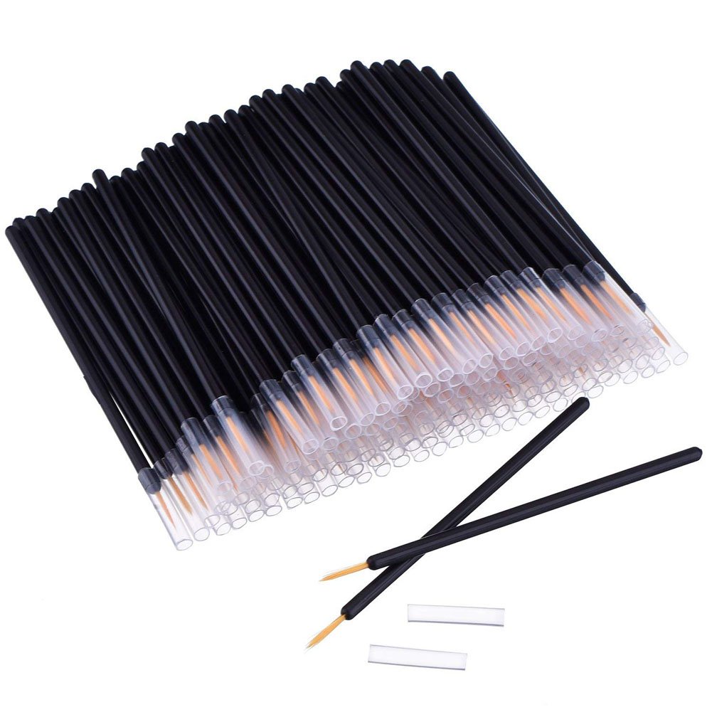 MELADY Disposable Eyeliner Brush Applicator Cosmetic Eye Wands Makeup Tool (Pack of 1000, Gold head)