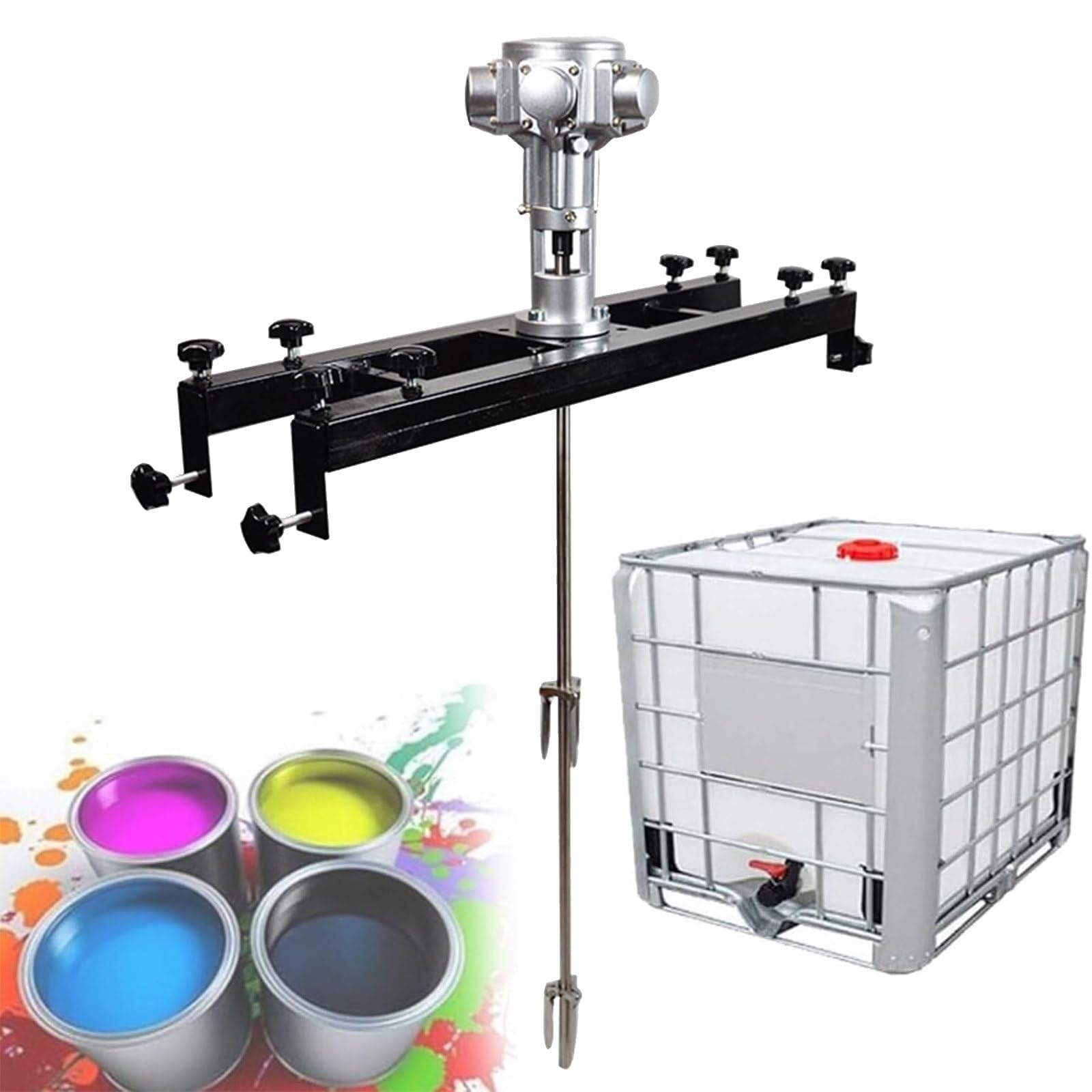 JKJZSALJ Pneumatic Ibc Tank Agitator, 1000L Capacity Paint Mixer With Retractable Impeller For Stirring Coatings & Glues,5Cylinders