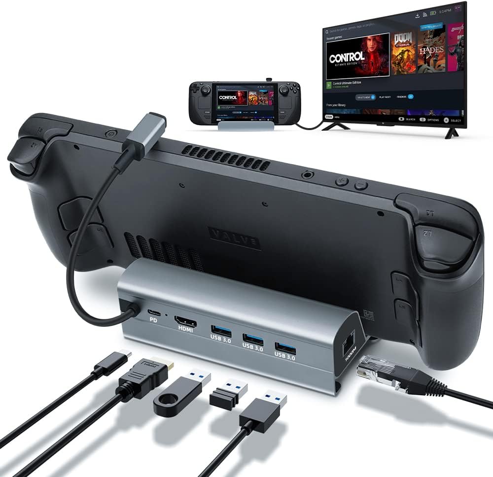 Hub Steam Deck Docking Station Steam Deck 6-in-1 HDMI 4K@60Hz