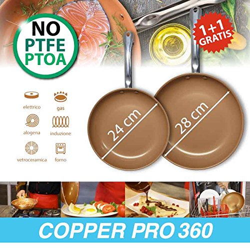 Padelle in Rame e Ceramica COPPER PRO 360 24cm e