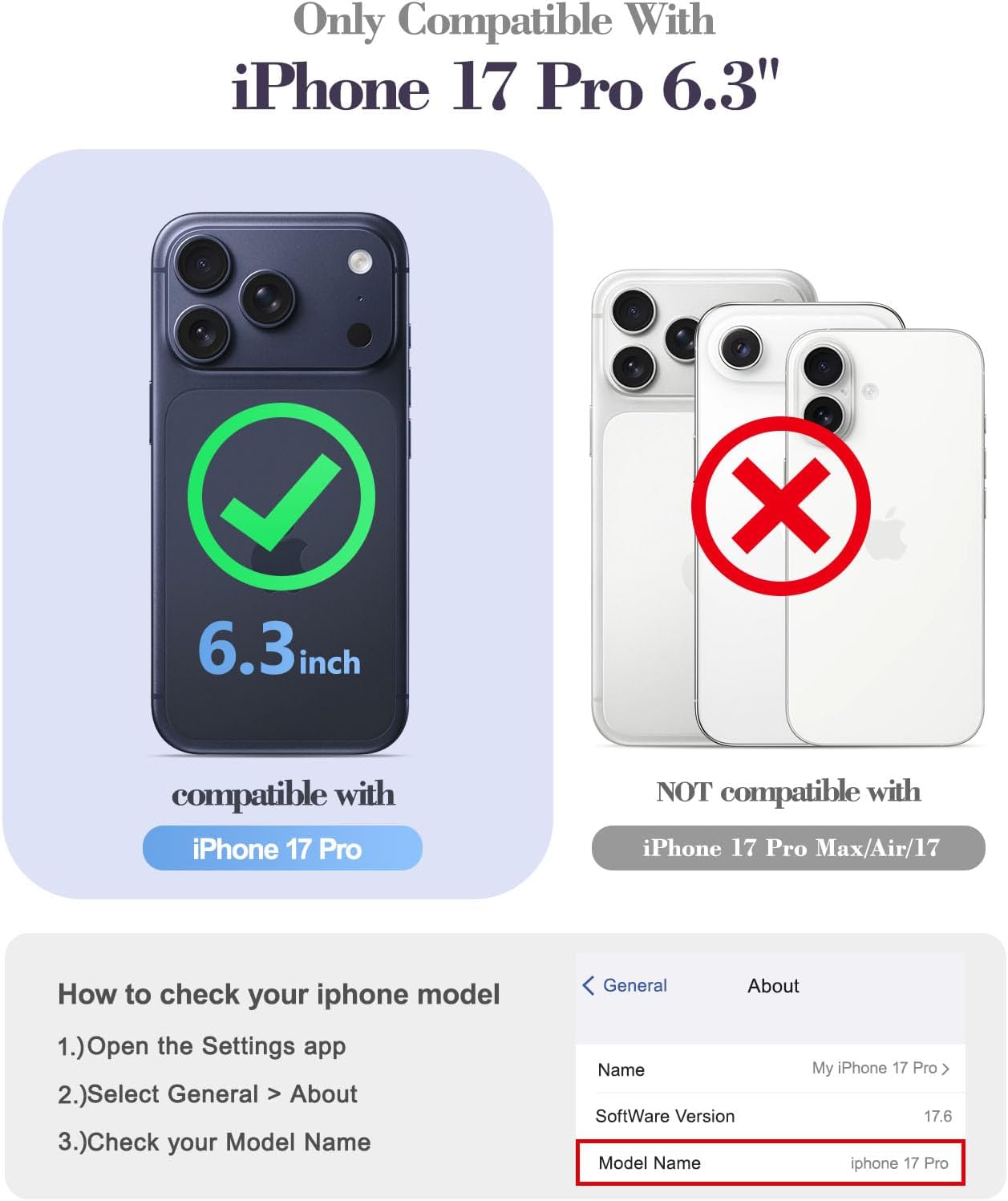 EYZUTAK Magnetic for iPhone 18 Pro/17 Pro Case, Cute Polka Dots, Navy Blue image 2