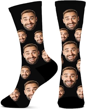 Dreamdecor Custom Funny Socks with Photo Novelty Face Crew Socks Personalized Funny Gifts for Men Women Kids