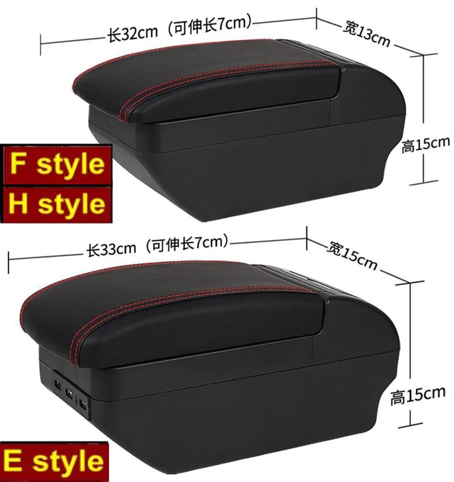 2005-2024 Scatola Bracciolo Con Supporto Multifunzionale Accessori Per La Modifica Degli Interni Dell'auto Cuscino In PU Per Swift Consolle centrale(F Black Red No USB)