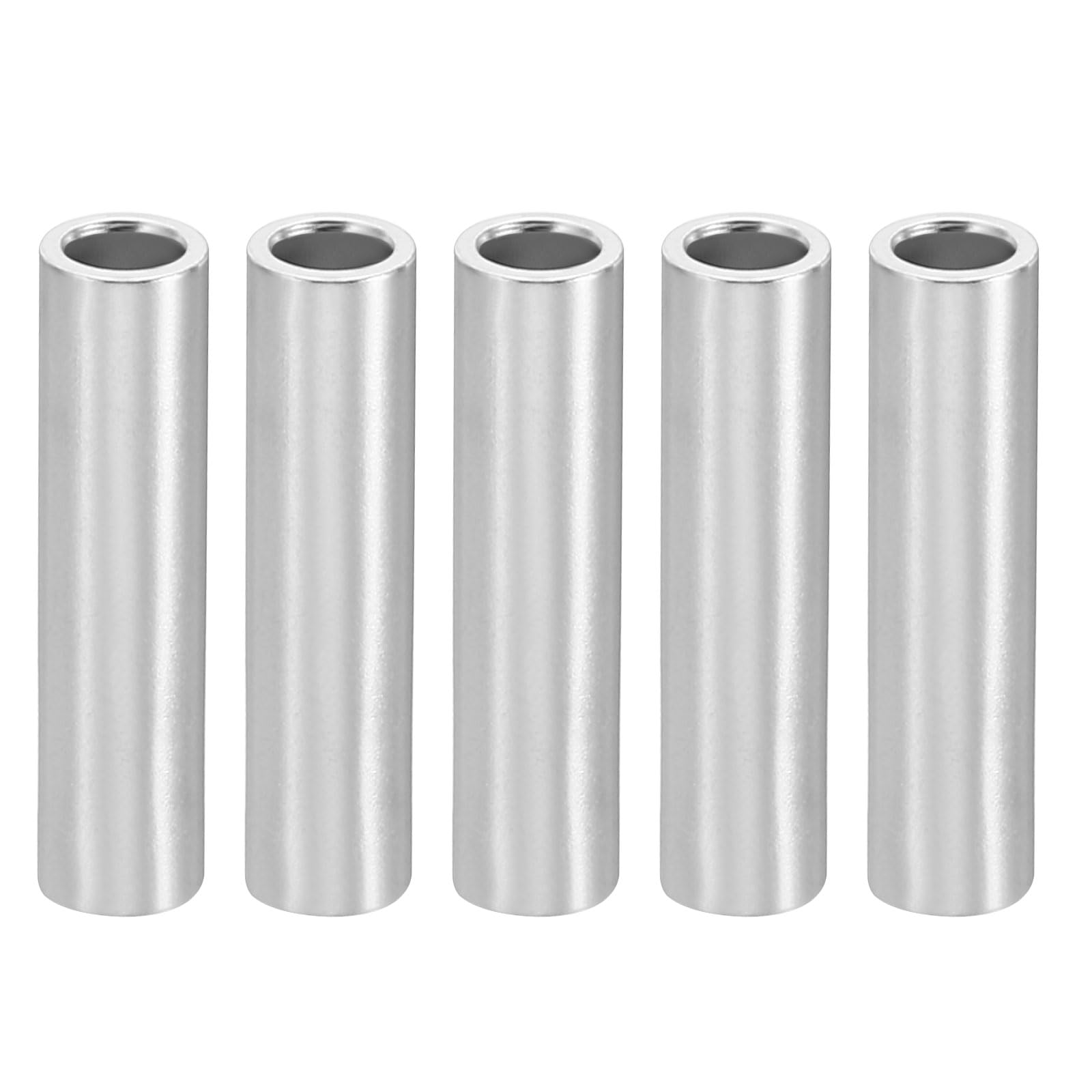 PATIKIL M4 Aluminum Spacers, 5 Pcs Metal Spacer Aluminum 4.1mm ID x 6mm OD x 25mm L Aluminum Spacer Screw Standoff Round for 5/32inch or M4 Screw Bolts