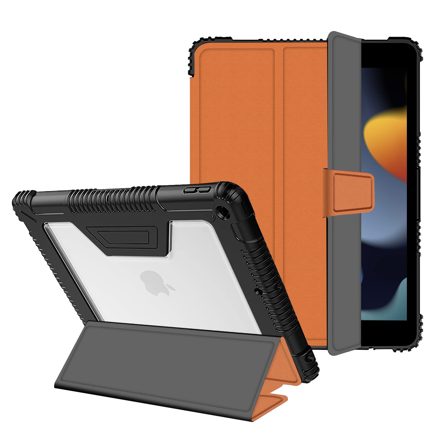 GRIPP Armor Rugged Protection Transparent Back Case for iPad 10.2 inch (7th, 8th & 9th Gen) (2019-21) with Shock Absorbing Bumper, Pencil Holder, Magnetic Closure & Auto Sleep/Wake Flip Cover - Orange (B0B24PTYRY) Amazon Price History, Amazon Price Tracker