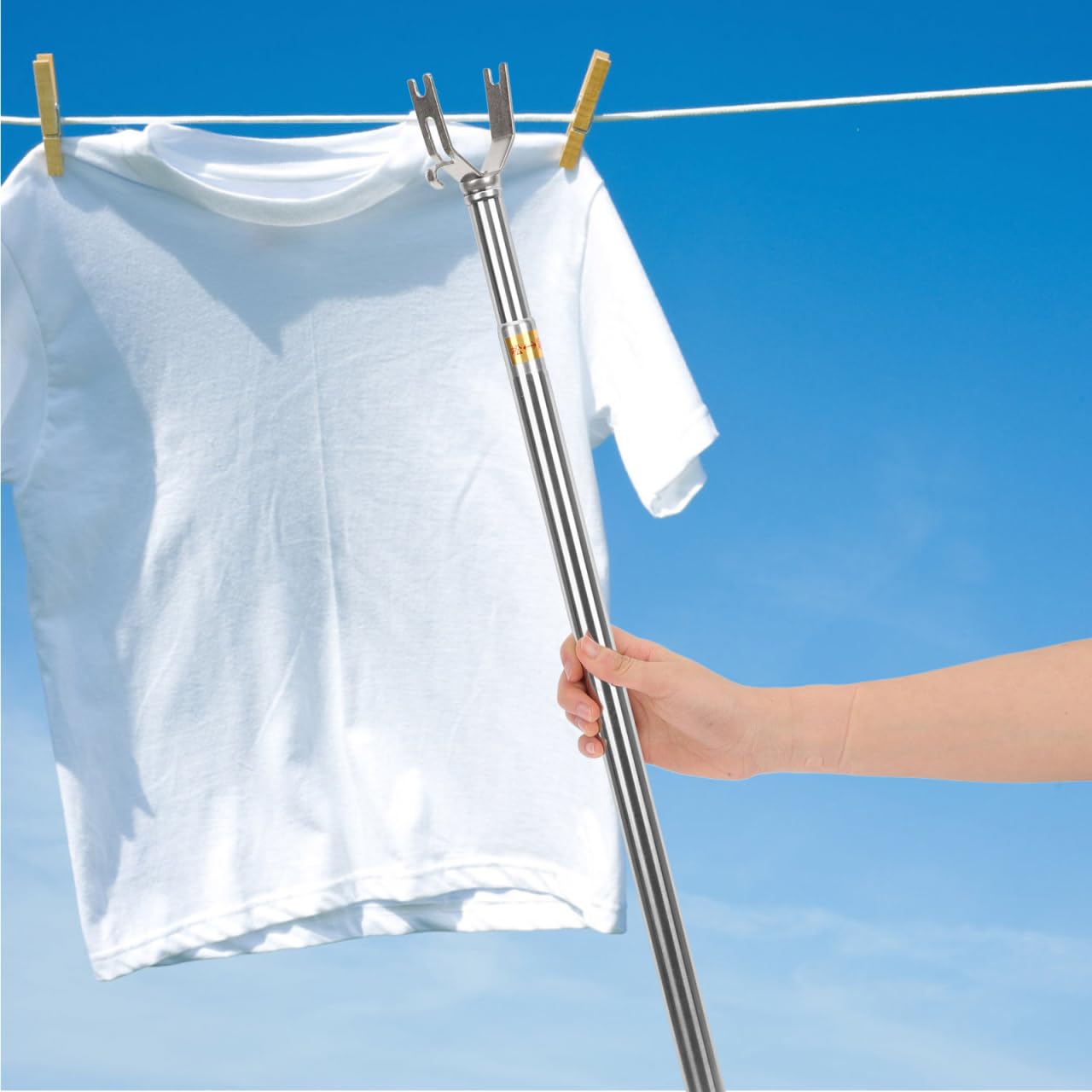 VALICLUD Tringle à vêtements télescopique réglable pour l'intérieur et l'extérieur, flexible et design pour le camping et la maison