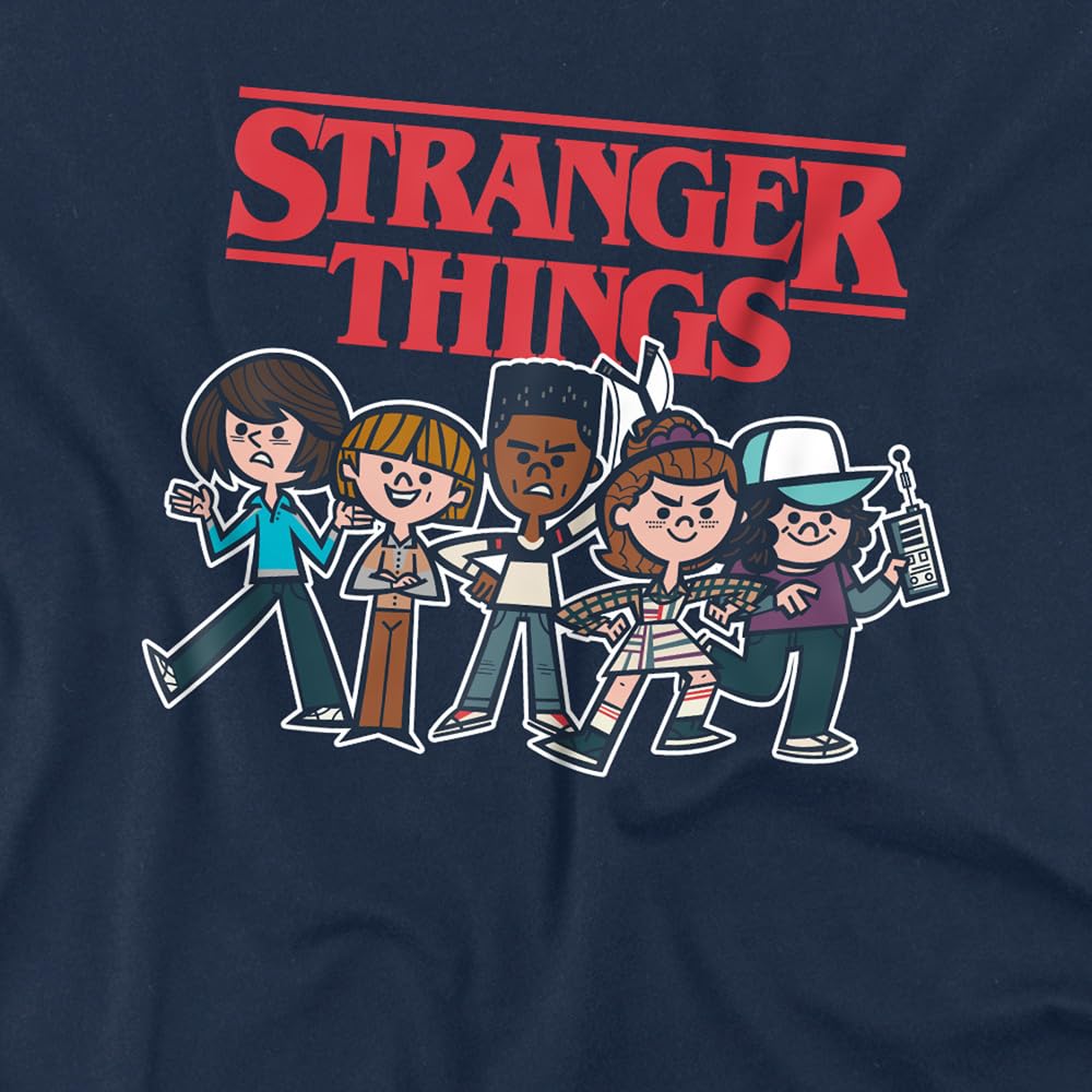 Stranger Things Stranger Things Cartoon Group Kids Sweatshirt, Black Sudadera Unisex niños (Pack de 1)