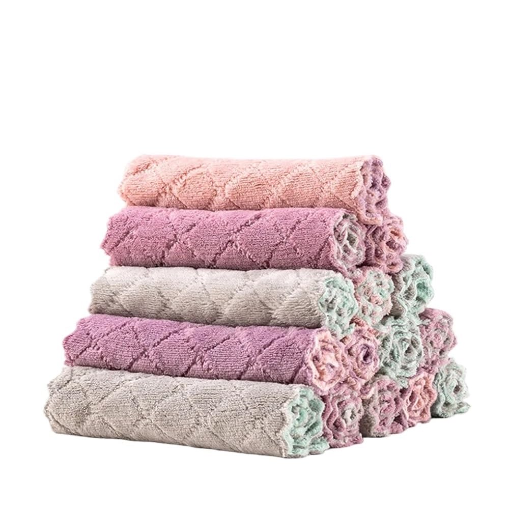 Jobaojiang Thickened Dishcloth – Microfiber, Absorbent, Soft & Fade-Resistant