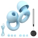 Earplugs for Sleeping,Noise Reduction Soft Silicone Ear Plugs with 7 Pairs Ear Tips&One Connection Cord,Hearing Protection Reusable Earplugs for Sleeping,Concert, Work&Sound Reduction 25dB-30db