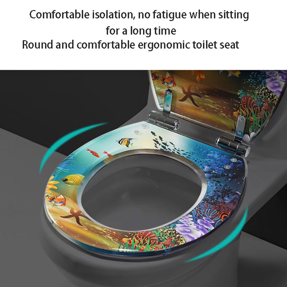 Asiento de Inodoro de Resina,Asiento Inodoro Tapas WC,Asiento para Inodoro,Funda de Asiento de Inodoro Silenciosa,Asiento de Inodoro Engrosado,Almohadilla Amortiguadora,42 * 36cm