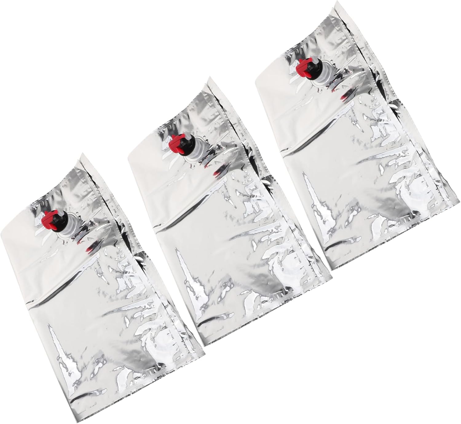 3pcs Refillable Wine Storage Bags with Spout, 10l Portable Pouches