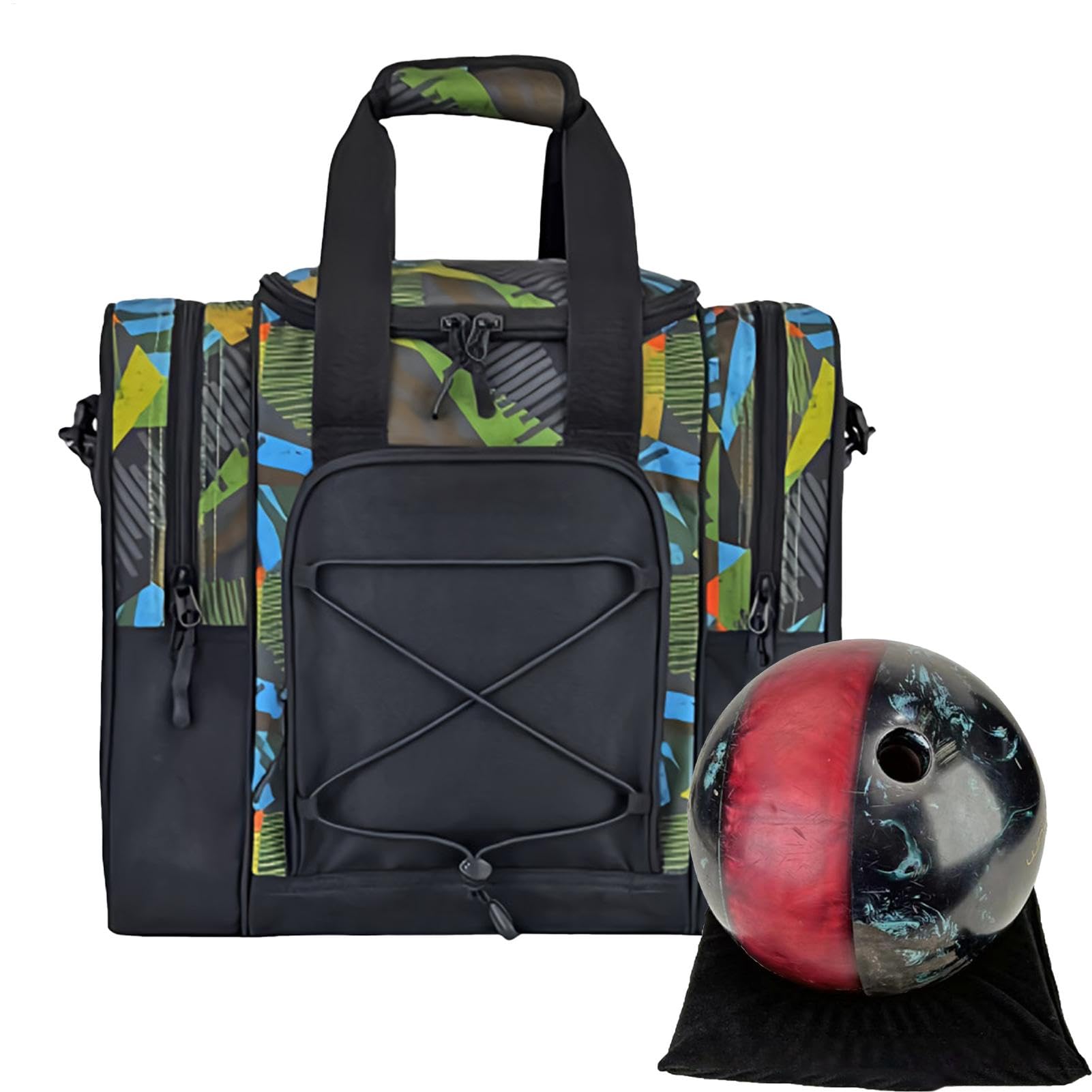 Sac De Bowling À Une Seule Balle, Sac De Bowling Fourre-Tout 1 Balle | Ceinture Réglable, Chaussures De Serviette Multifonctions Rembourrées, Sac De Boule De Bowling pour Hommes Et Femmes