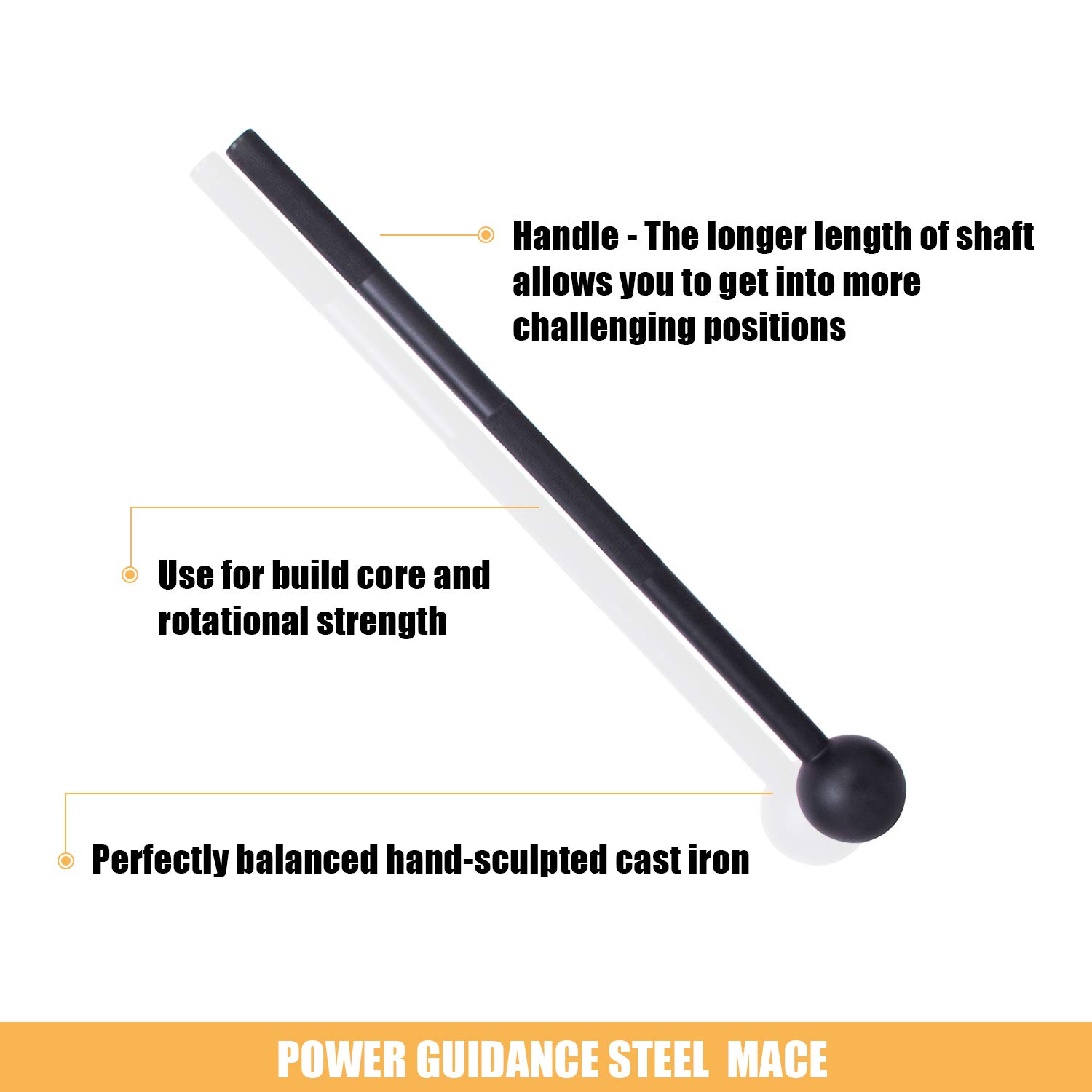 Buy POWER GUIDANCE Steel Mace Macebell Cast Iron Training Full Body Workout, Shoulder, Core