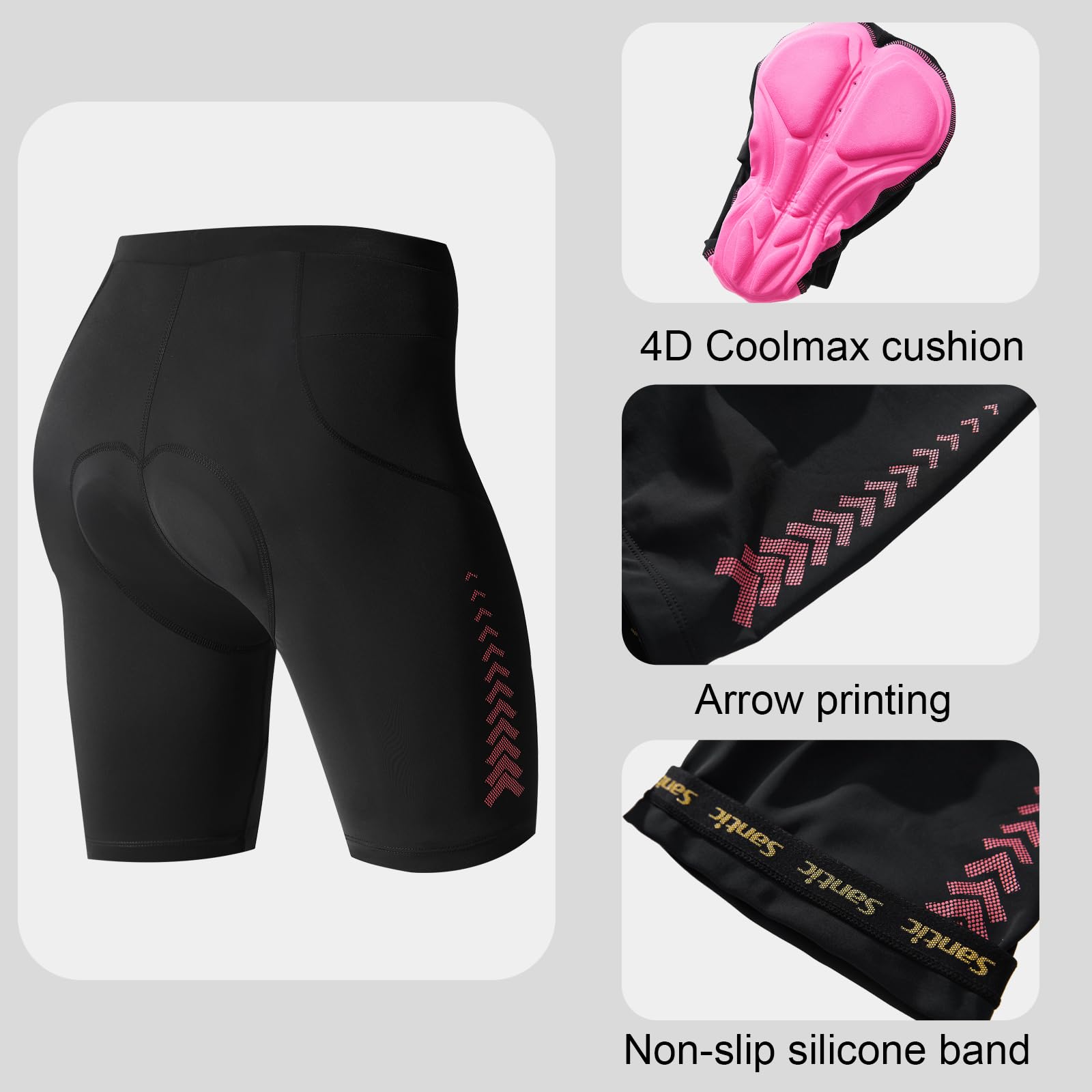 Santic Culote Ciclismo Mujer Corto Culote Bicicleta para Mujer Pantalon Corto Ciclismo-5048