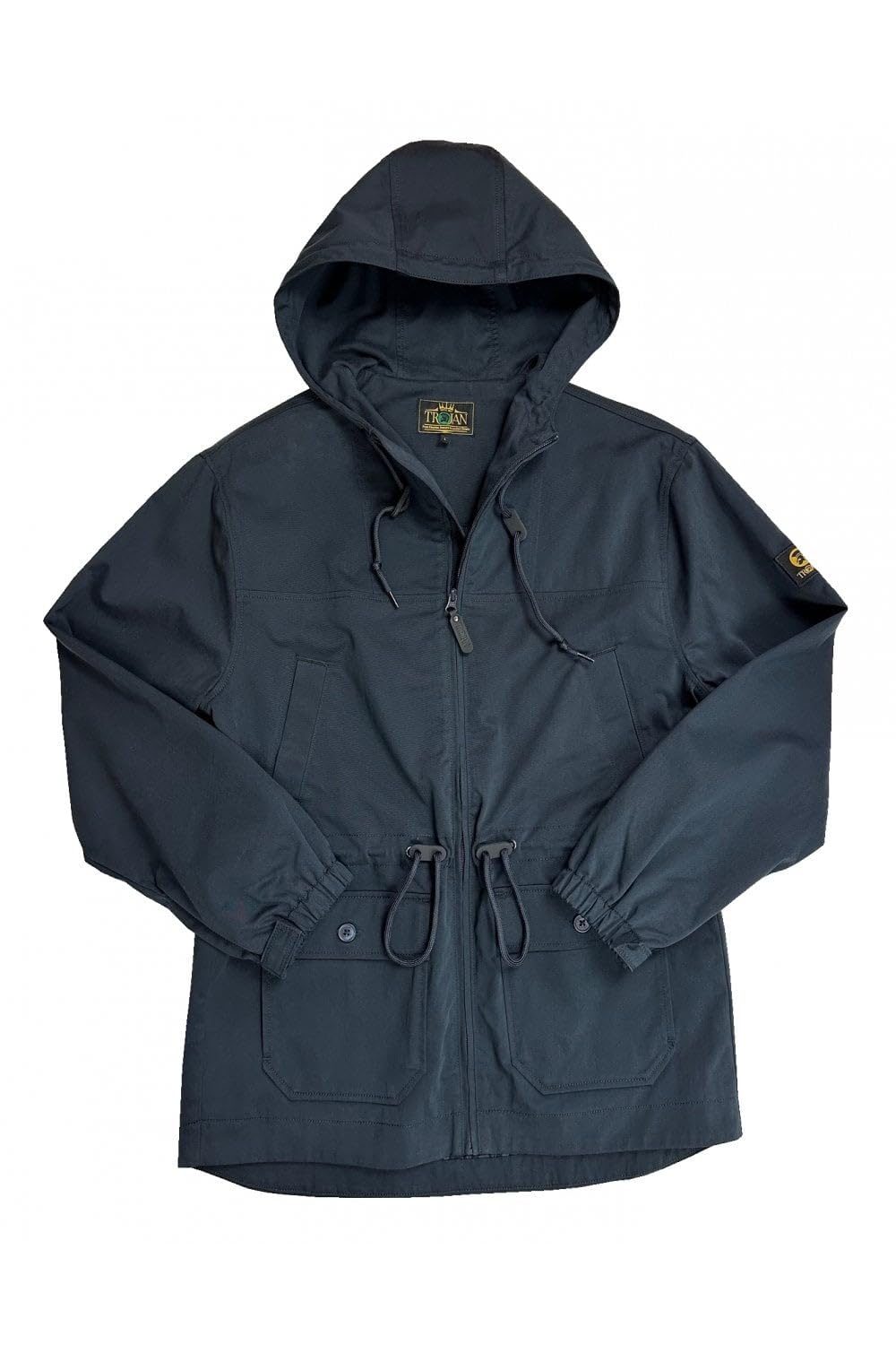Trojan Men's Peached Twill Shell Badged Hooded Parka Jacket - TC/1053