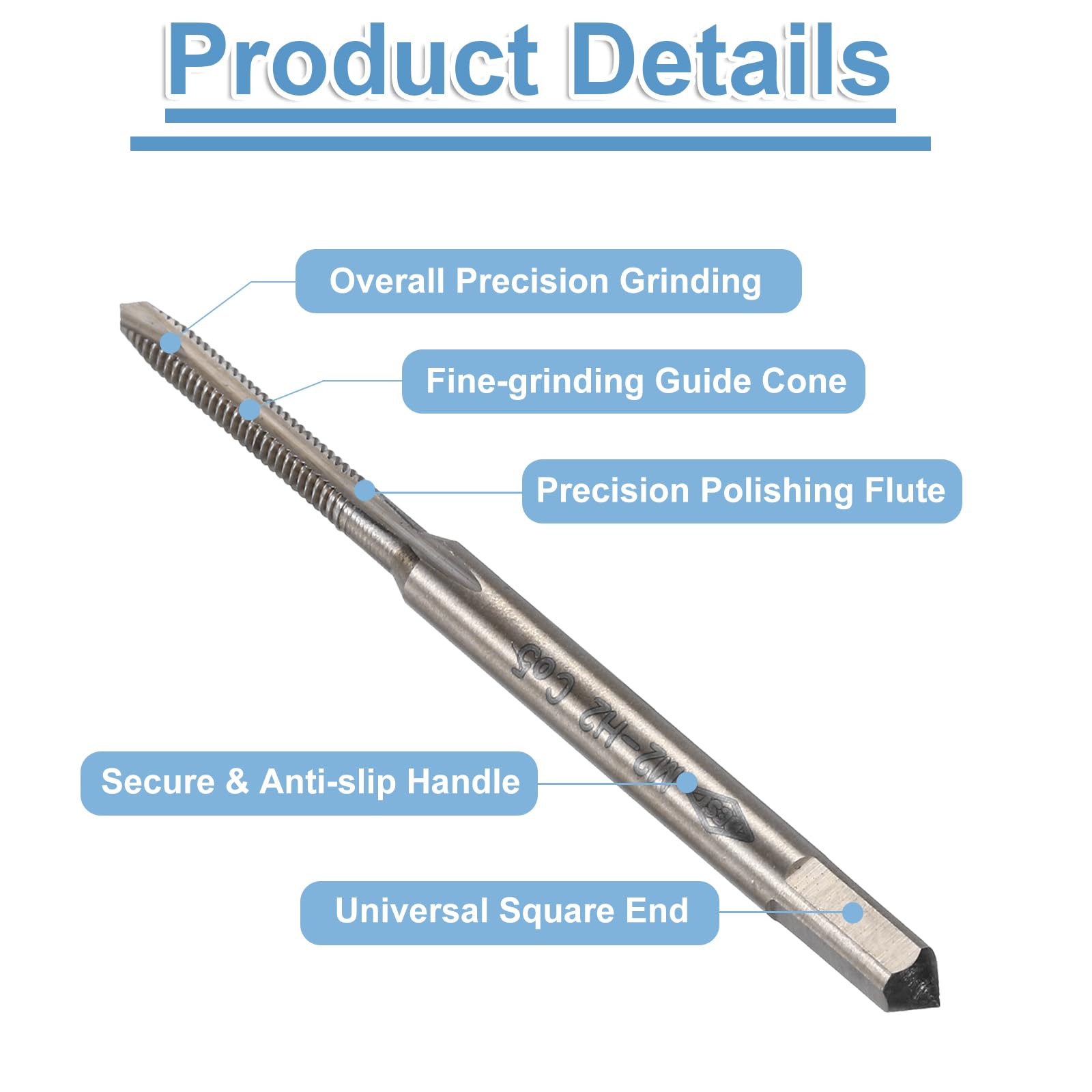 QUARKZMAN Taraud à Fileter à Pointe Spirale M2 X 0.4, Filets