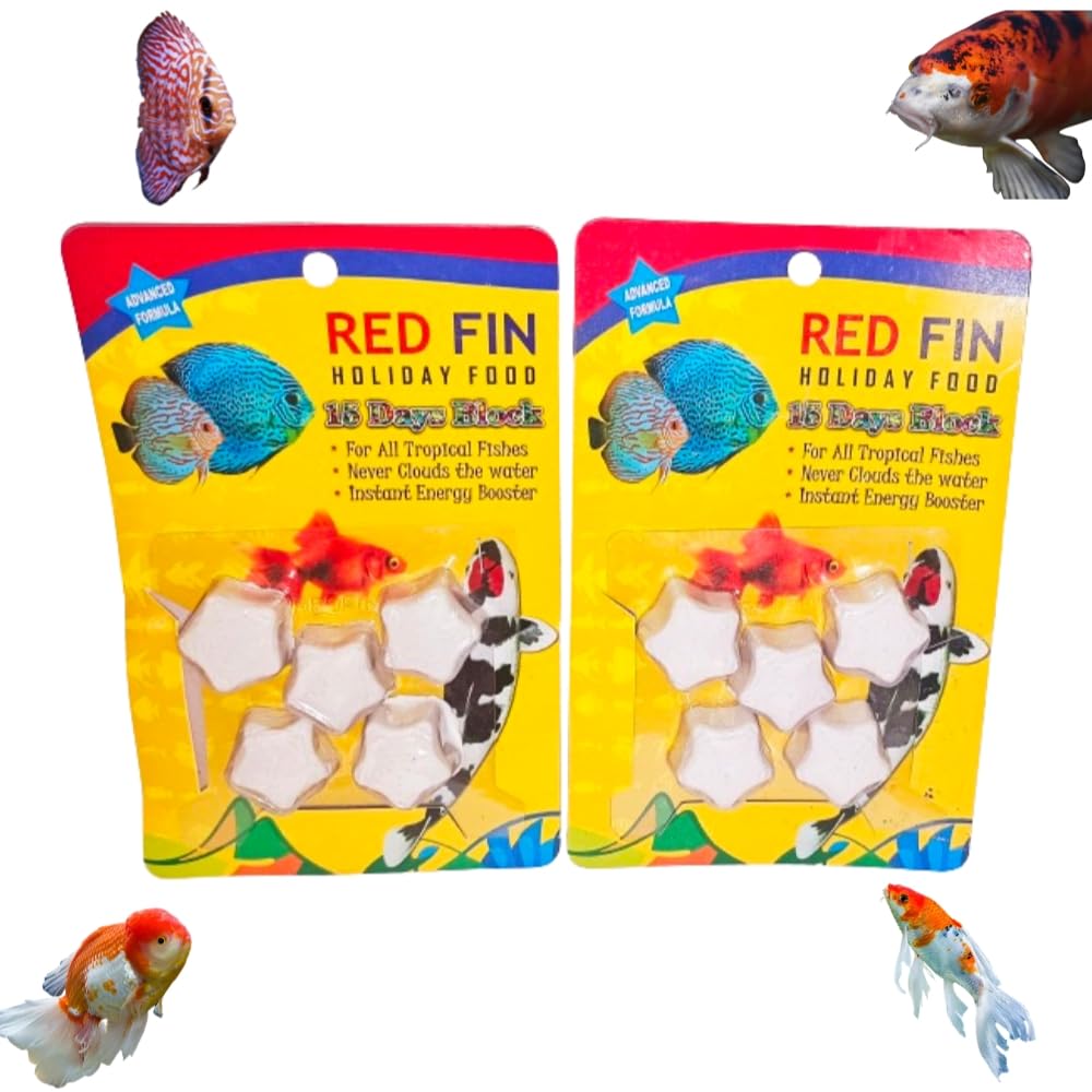 Jeffrey Red Fin Holiday Fish Food 15 Days Block - 5 Pieces (2 Pack) (B0CW62HGWF) Amazon Price History, Amazon Price Tracker