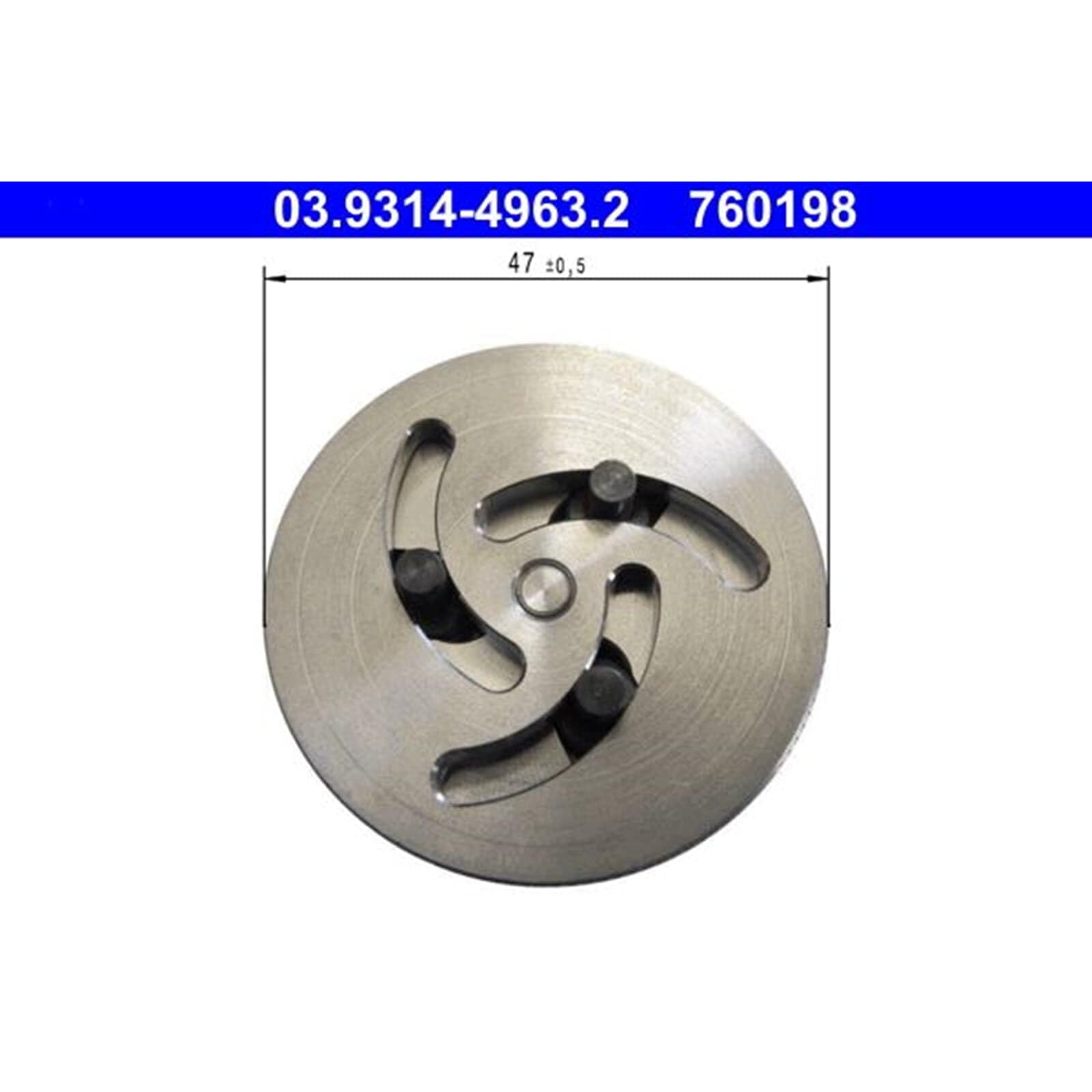 ATE 03.9314-4960.3 Kit herramientas giro/retroceso émbolo pinza de freno con adaptador neumático