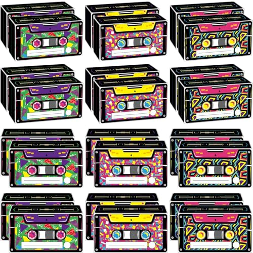 Boîtes à friandises rétro 80s 90s pour centres de table anniversaire 48 pcs