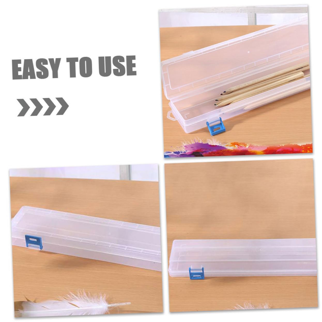 Gadpiparty 3 Set Contenitore Per Pennelli Organizer Per Utensili Contenitore Per Pennelli Scatole Portaoggetti E e Per Pittura Porta Trasparente Piccolo 4 pezzi*3