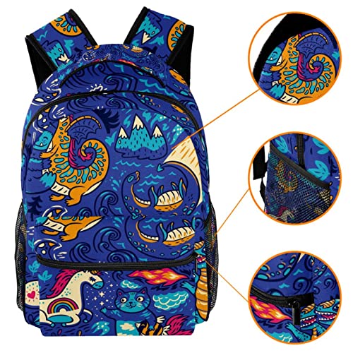 Sac à dos Yeti Dragon Licorne Chat avec porte-bouteille campus loisirs - 3
