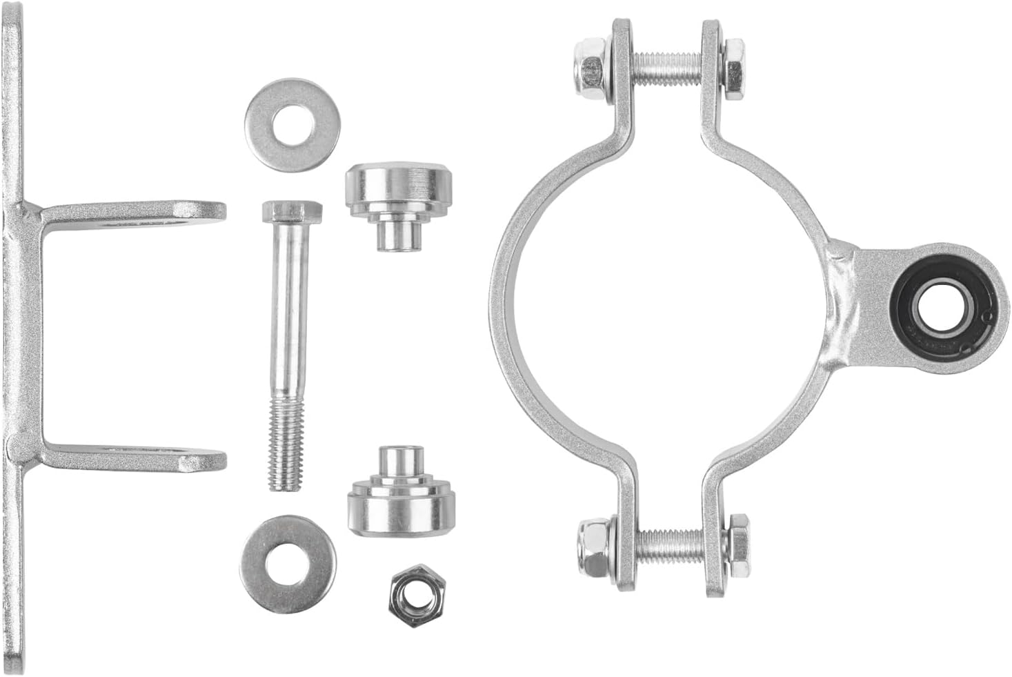 Heavy Duty 4" Round Bolt-On Sealed Bearing Industrial Metal Gate Hinges for Large Heavy Driveway Gates Up to 1100 Pounds, for Round to Square Post CI2051 Gate Hinges (Sold as a Pair)
