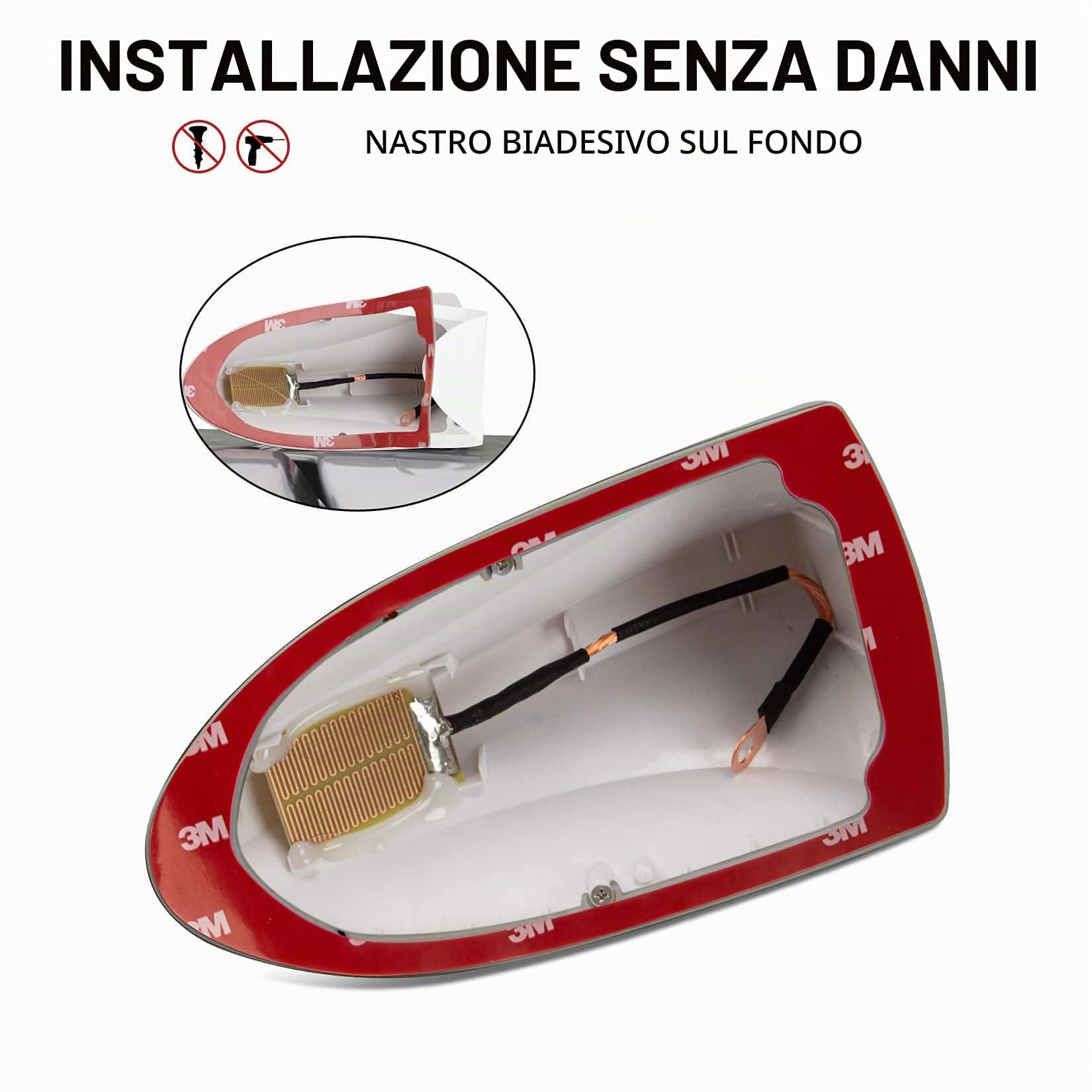Psler® Antenna del Segnale Radio Della del Pinna di Squalo per Compass/Renegade 2017-2023(Nero)