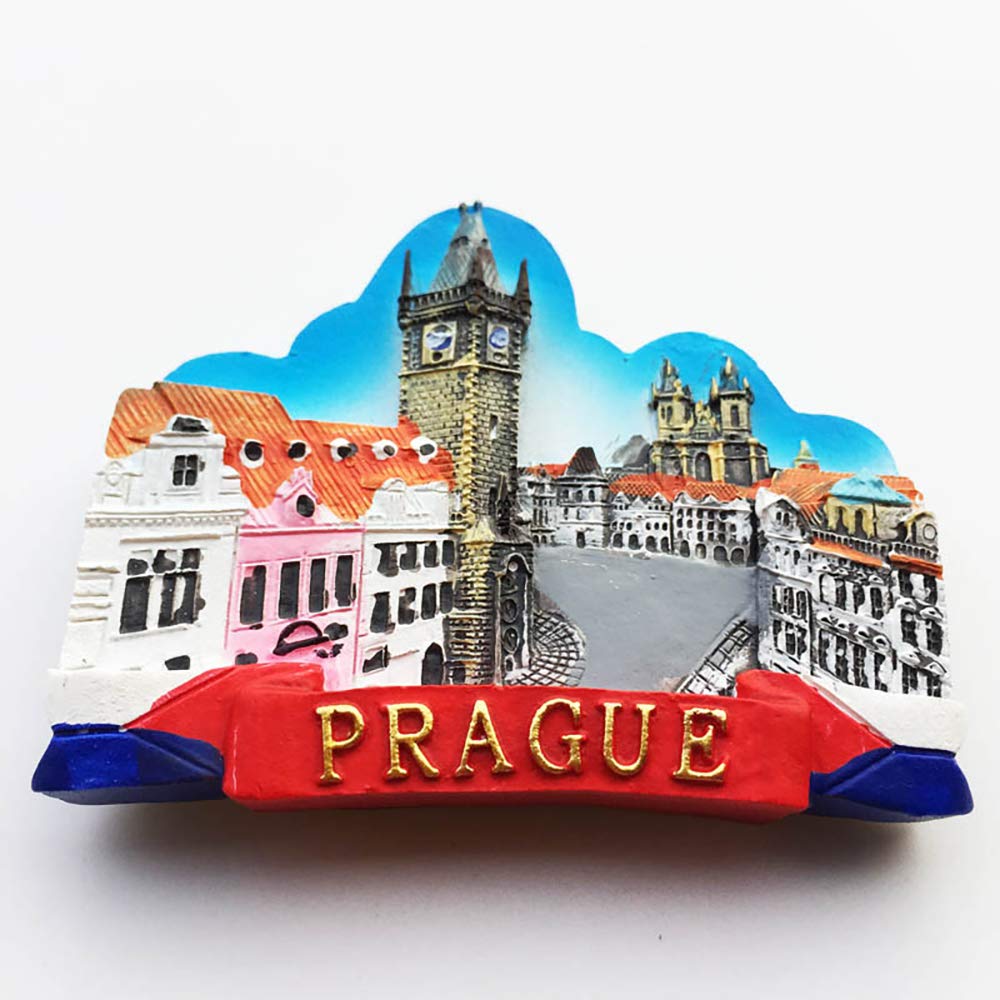 Wedare Magnet Souvenir 3D Carte Prague Tchèque Aimant Pour Réfrigérateur Touriste Souvenirs À La Main Résine Artisanat Magnetics Maison Cuisine Décoration Collection Cadeau