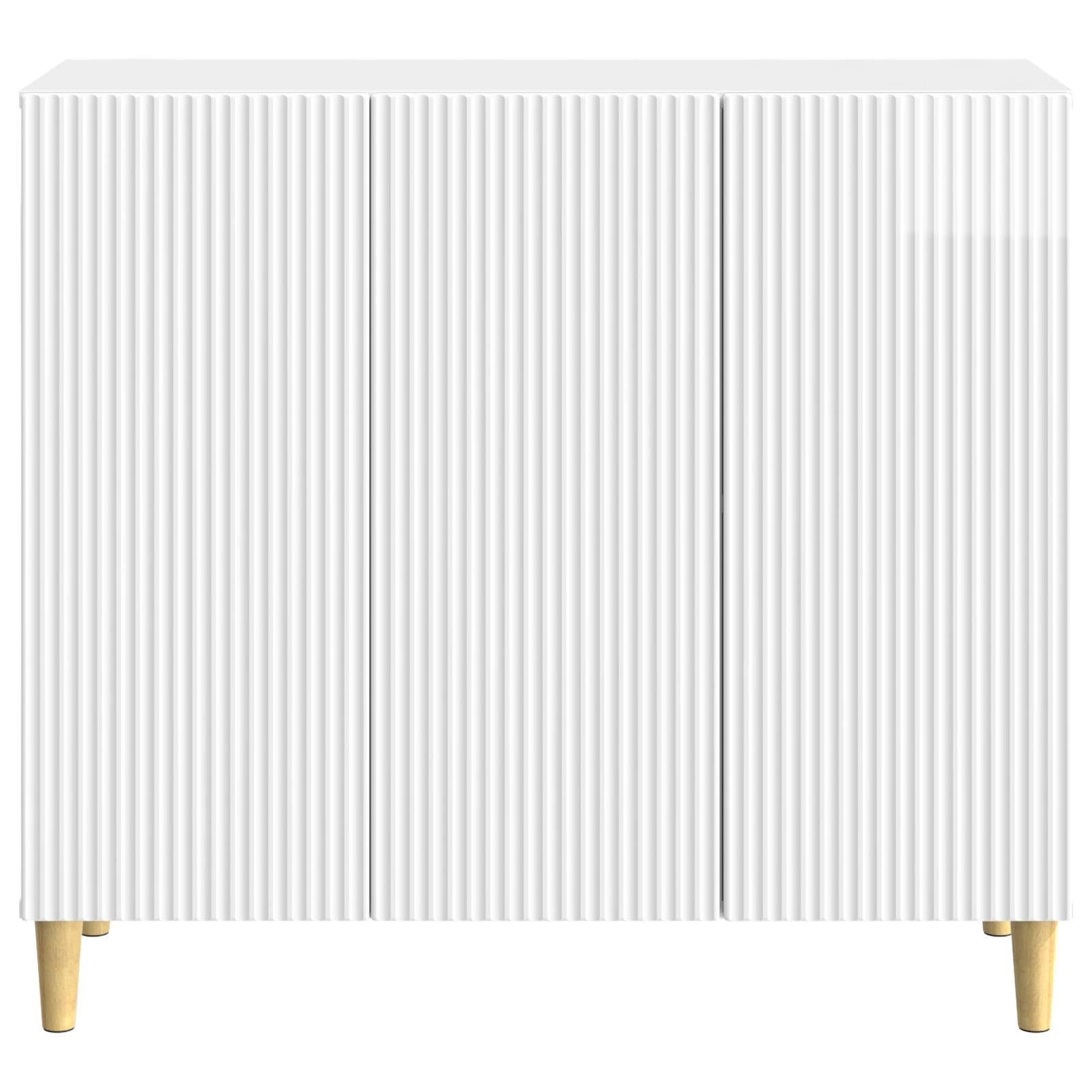 vidaXL Bufet Biały wysoki połysk 89 x 34,5 x 80 cm Drewno inżynieryjne