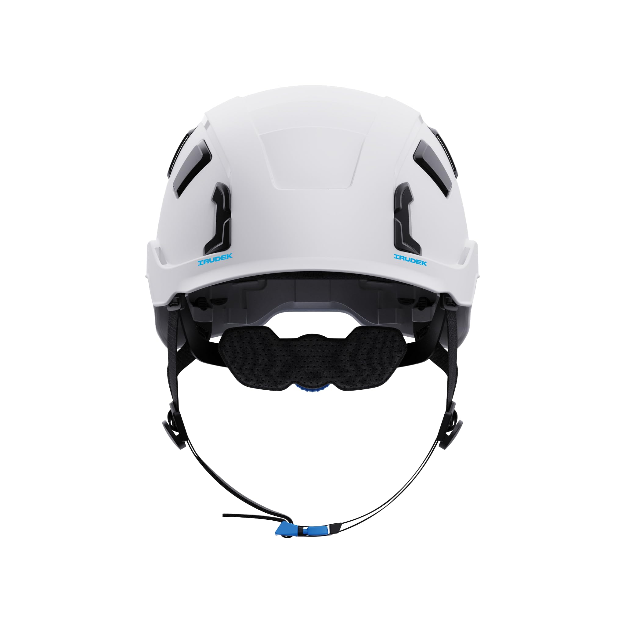 Irudek OREKA II Vent Blanco – Casco de Seguridad ventilado para Trabajos en Altura, ABS Ultraligero, barboquejo Ajustable, Ranuras universales 30 mm, Chip NFC, EN 397 / EN 12492