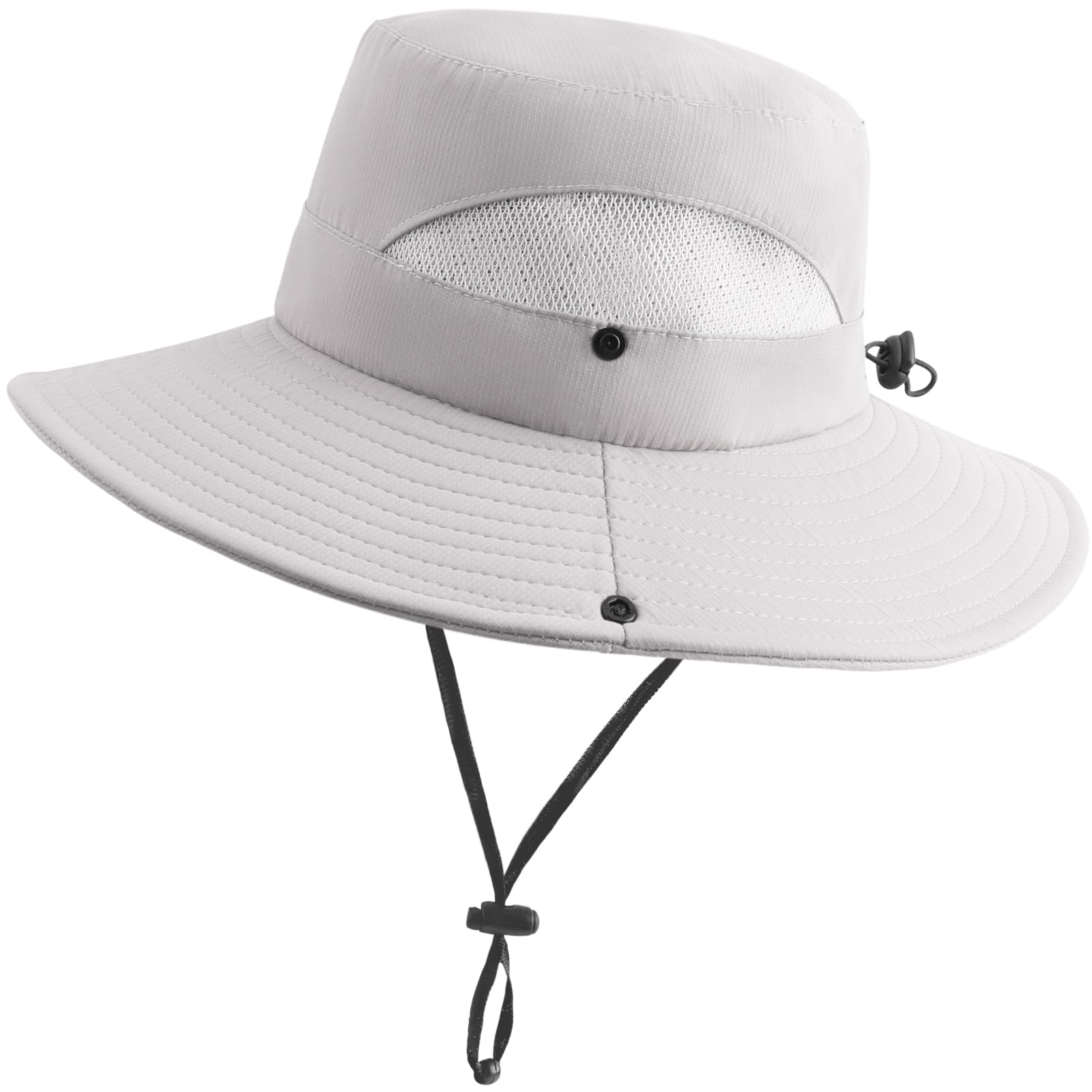 DRESHOW Damen Sonnenhut UV Schutz Hut Faltbar Mesh Breite Krempe Angeln Pferdeschwanz Sommerhüte Strand Eimer Hüte
