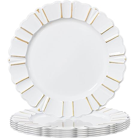 MAONAME 13" Antique White Charger Plates