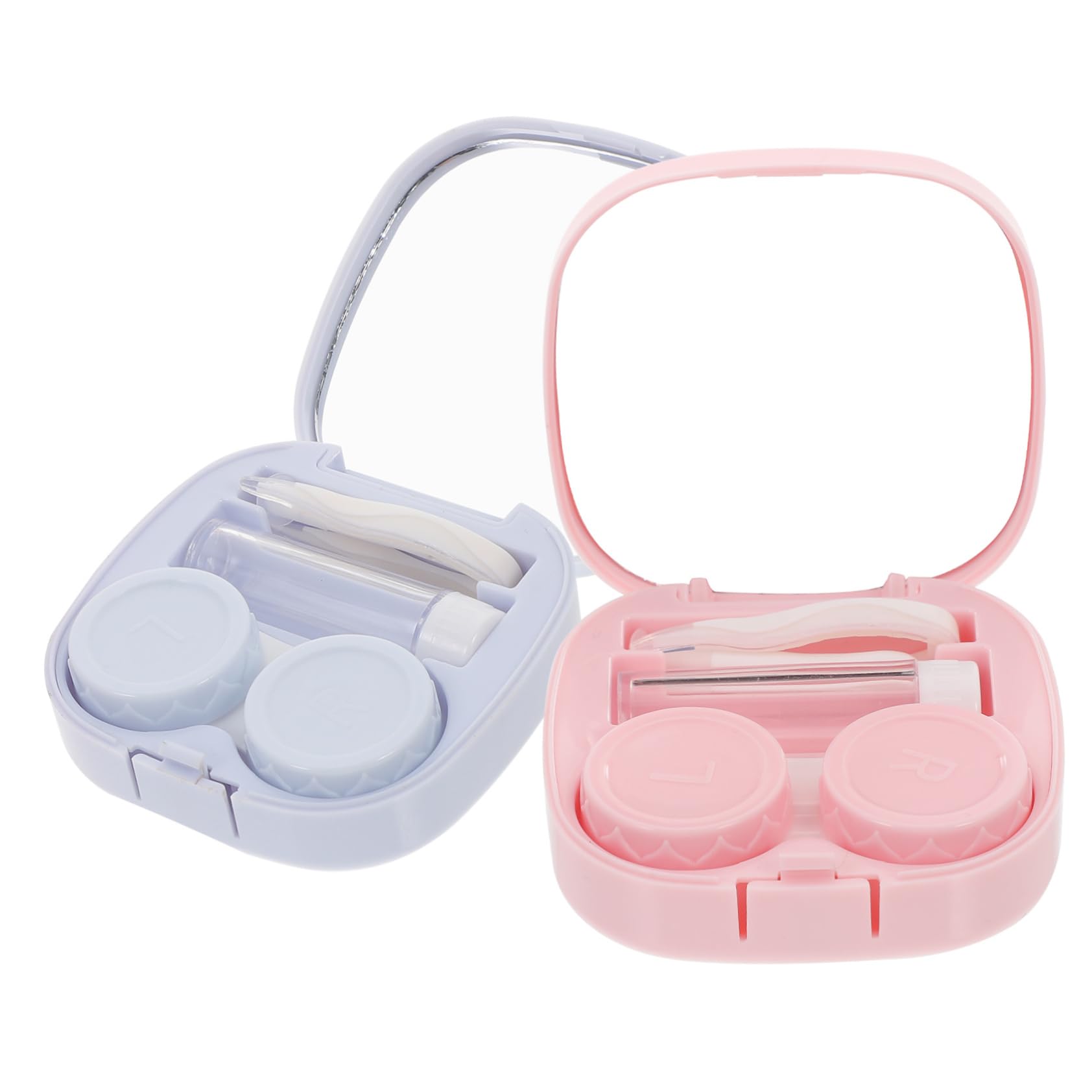 FRCOLOR 10sets Custodie Per Lenti Contatto Compatte e Resistenti Con Strumenti Inclusi Per Uso Esterno Colori e Pratiche e Facili Da Trasportare