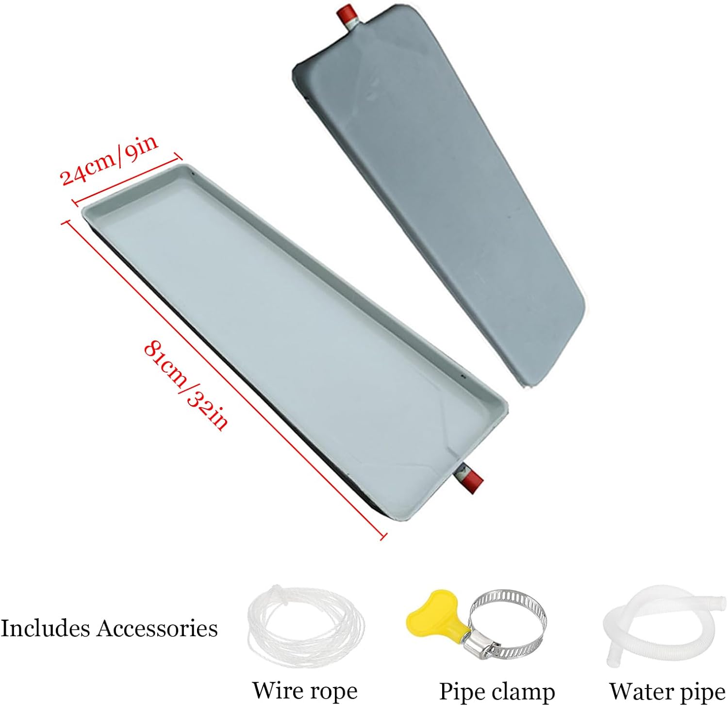 Air Conditioner Drip Tray Condensate Drain Pan, Portable Condensate Drip Pan for Air Conditioner Outdoor Unit Split Systems 81×24cm